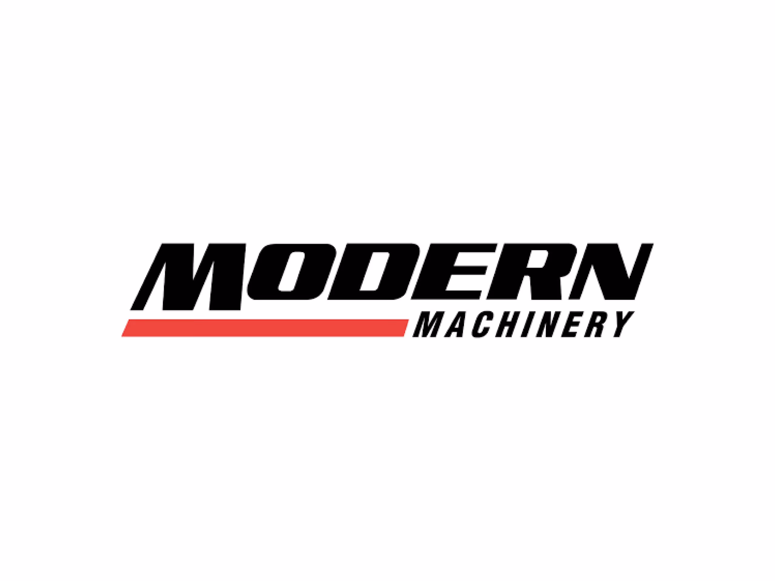 Modern Machinery logo with bold black text and a red underline beneath 'Modern'.