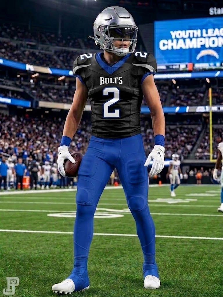 Bolts player in the black home uniform
