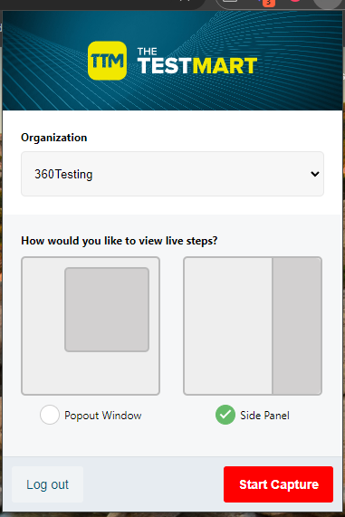 TheTestMart Test Capture feature