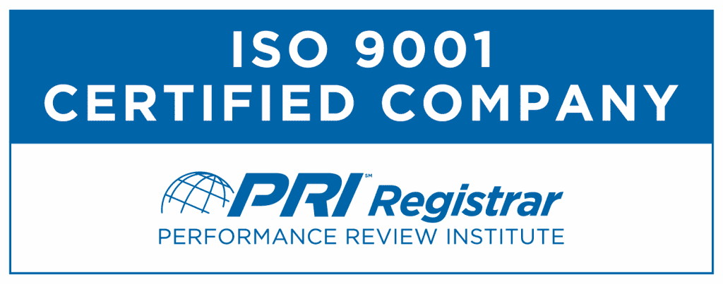 ISO 9001 Certified Company, PRI Registrar