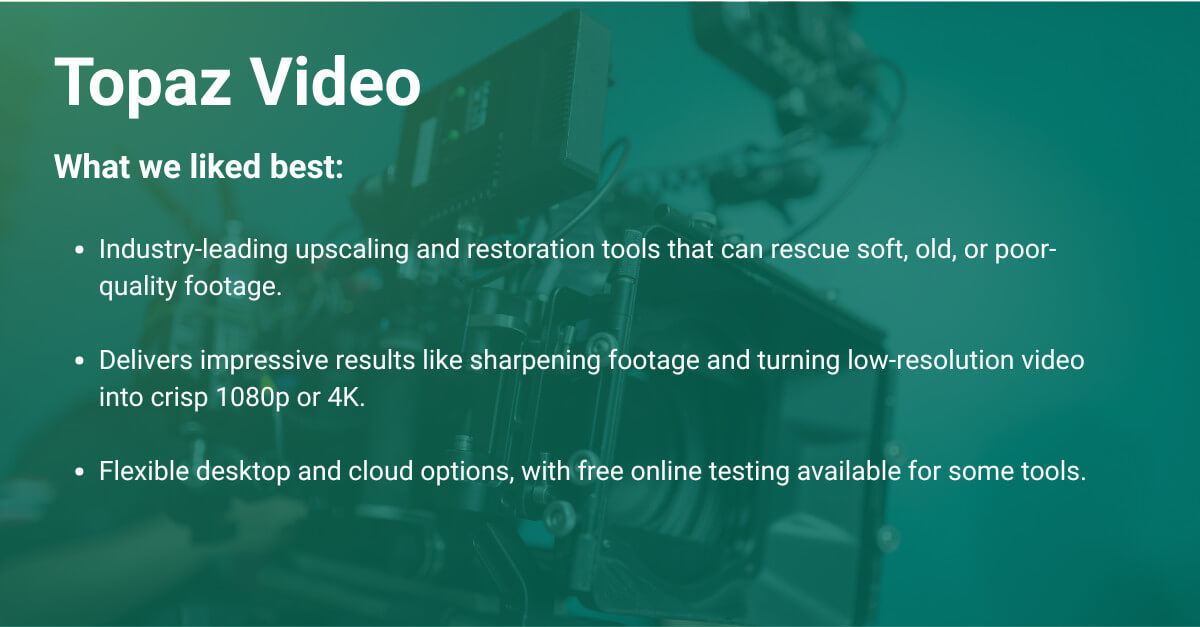 Runway AI video editor: wide range of AI tools, affordable entry price, and access to multiple leading models.