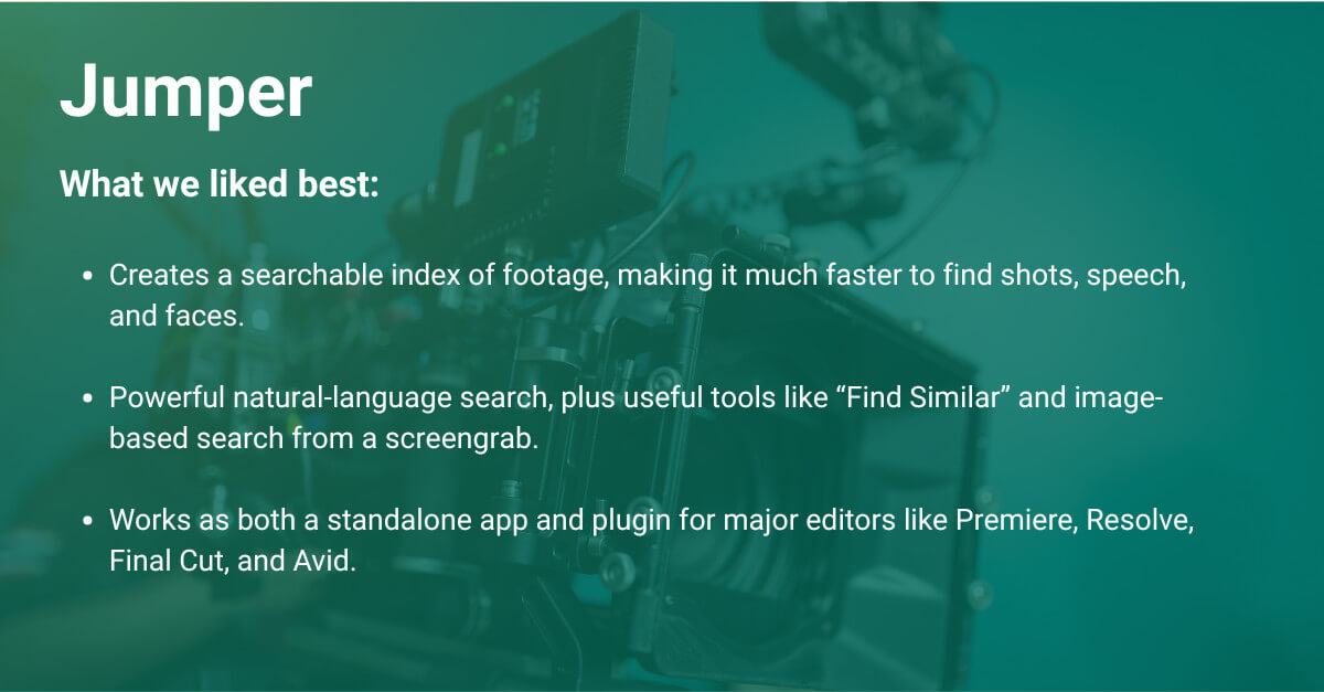 Eddie AI: AI video editor features for logging footage, metadata, rough cuts and story-based edits from prompts.