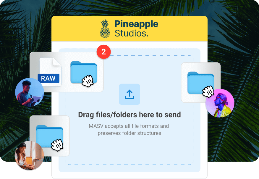 Screenshot of adding files to a MASV Portal