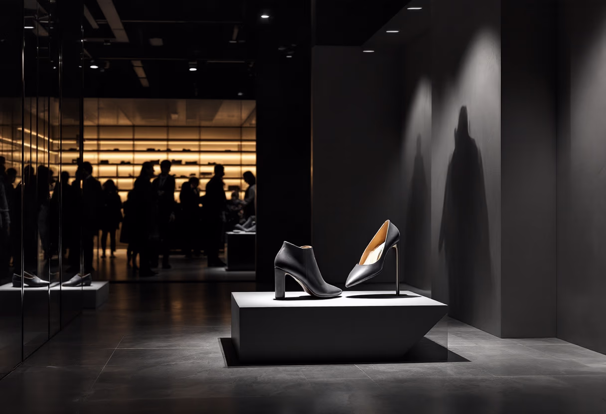 [background image] image of a launch party instore (for a footwear store)