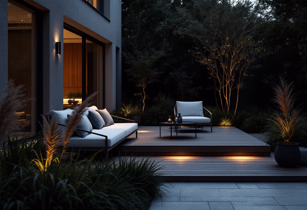 image of a completed backyard project for a landscaping service