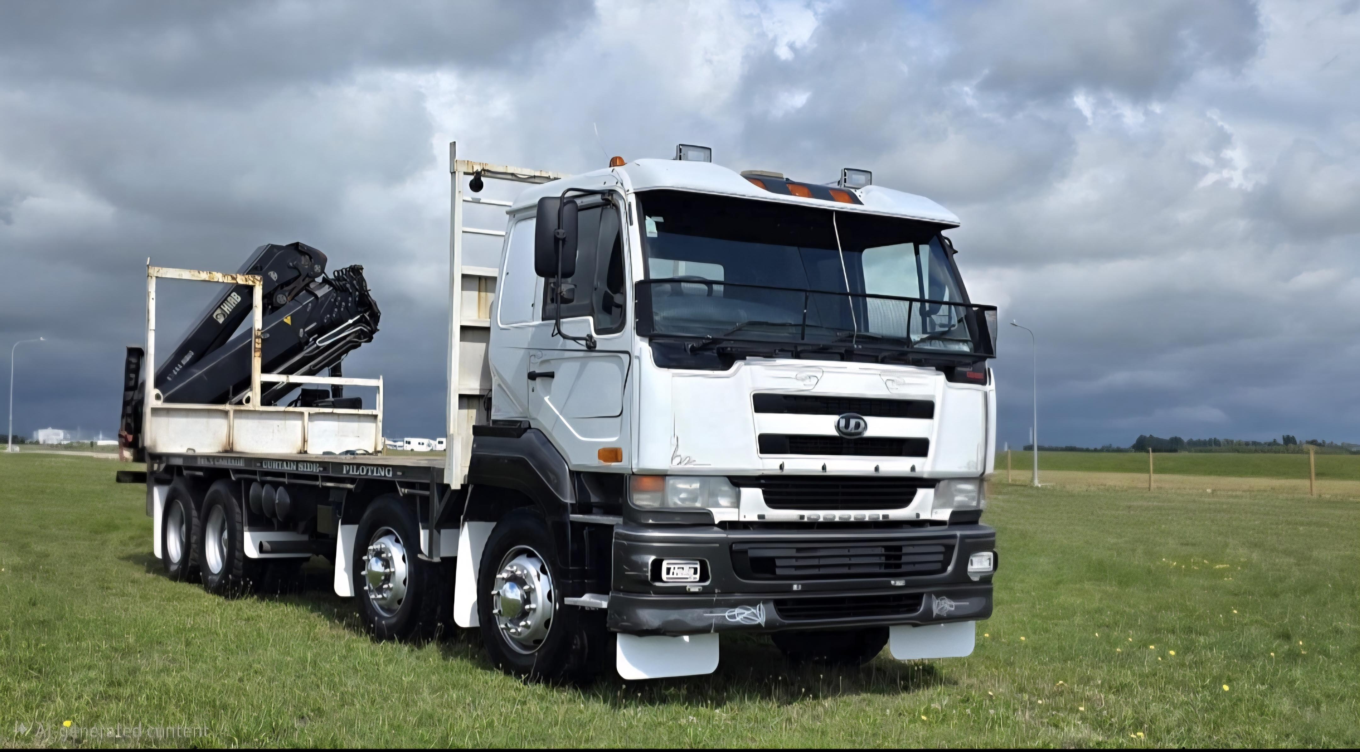 Hiab truck out on the field