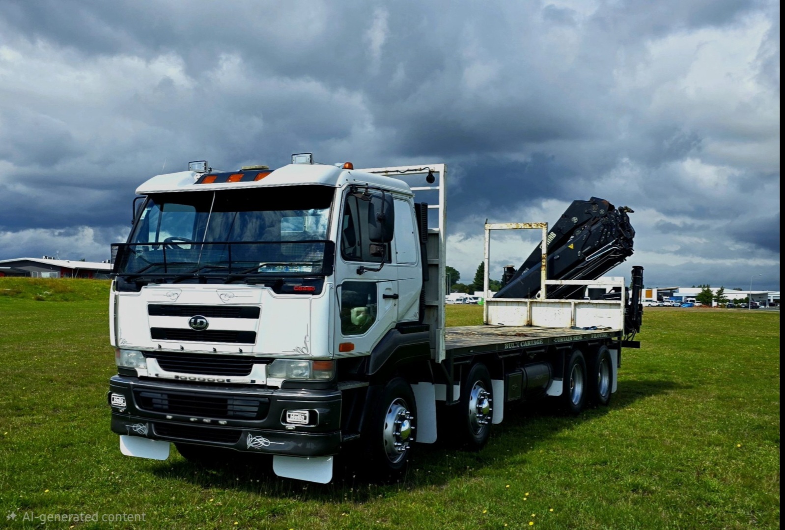 Hiah truck out of the field