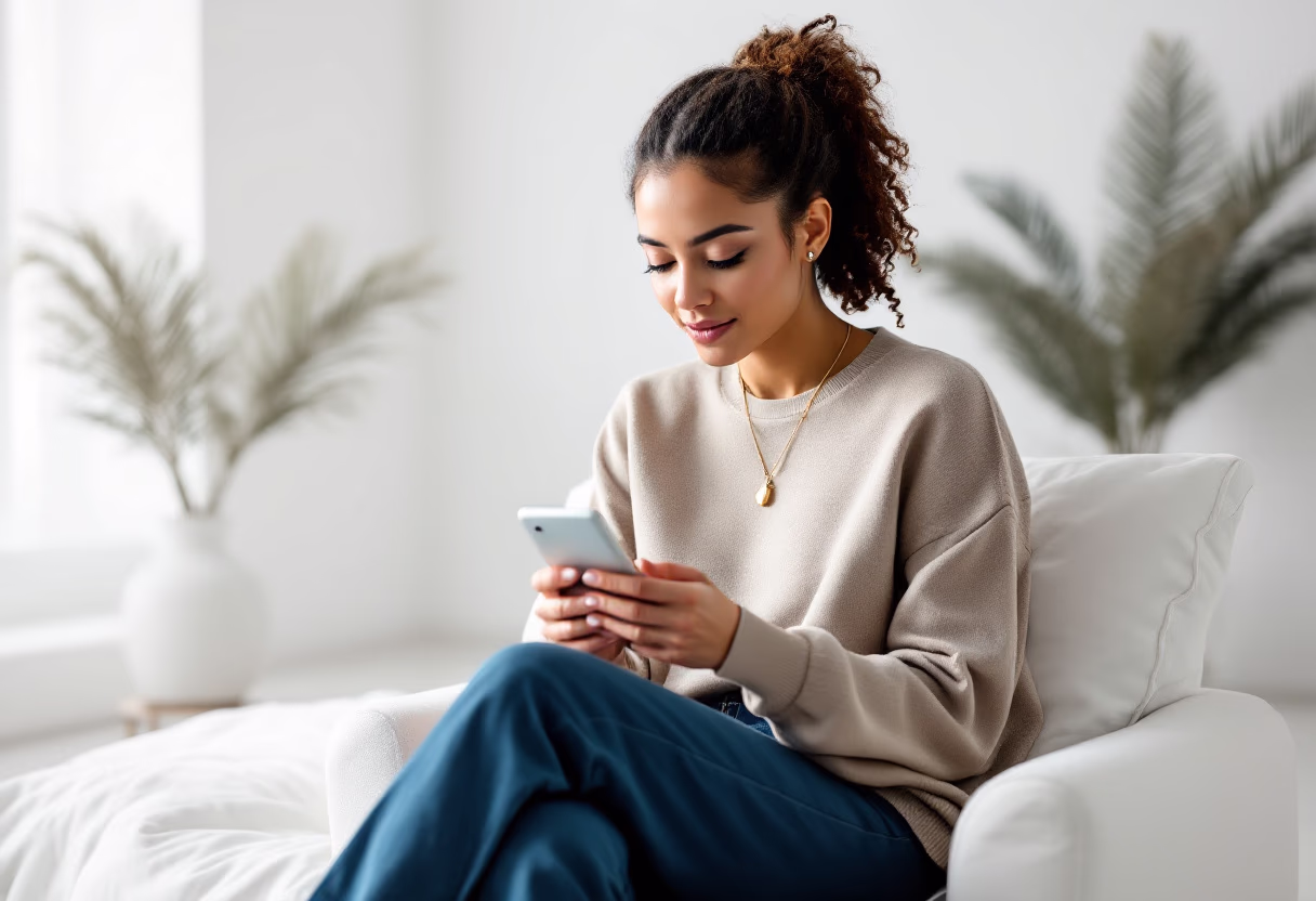 image of a client interacting with digital content for a personal coach & consultant