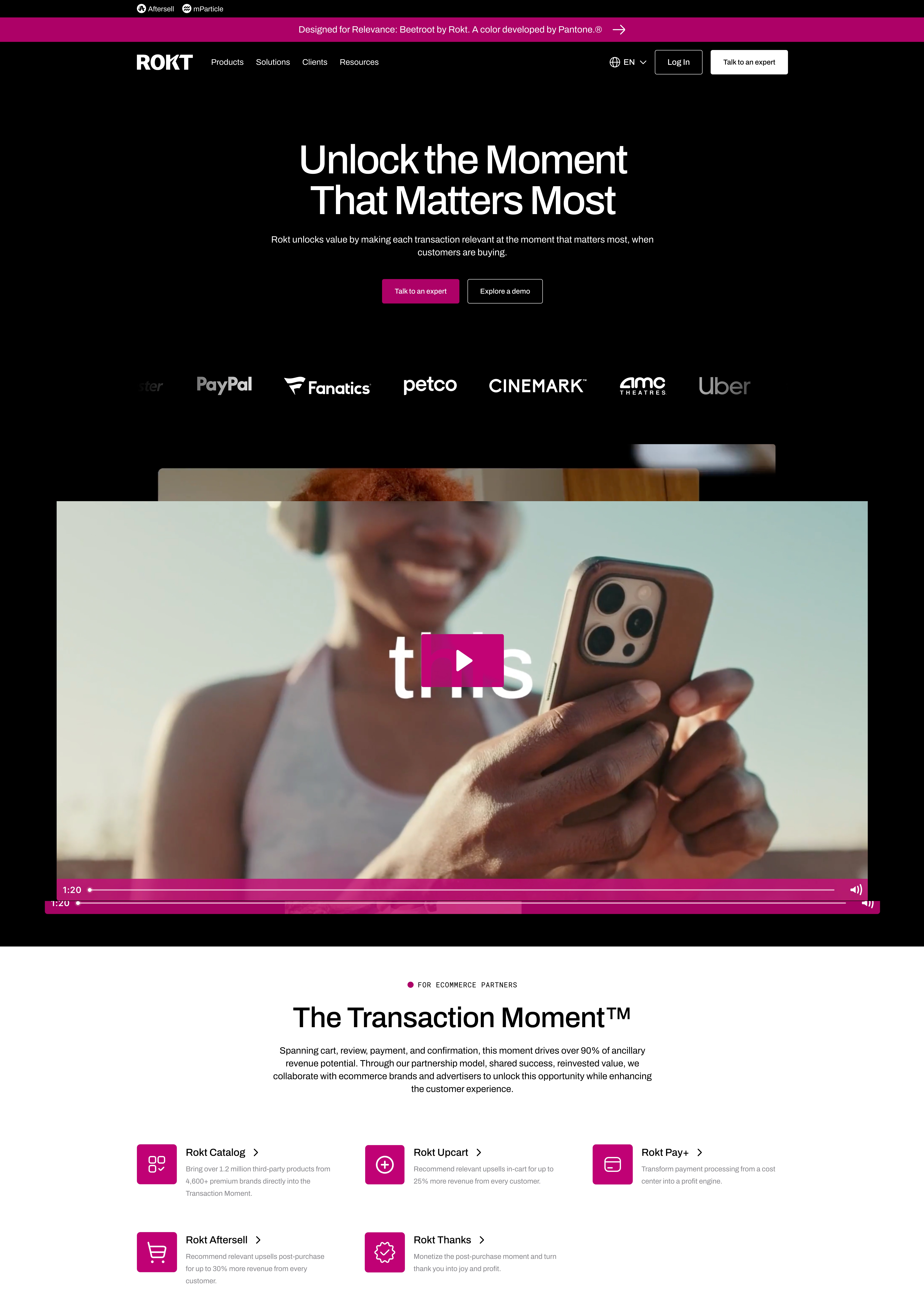 Rokt homepage