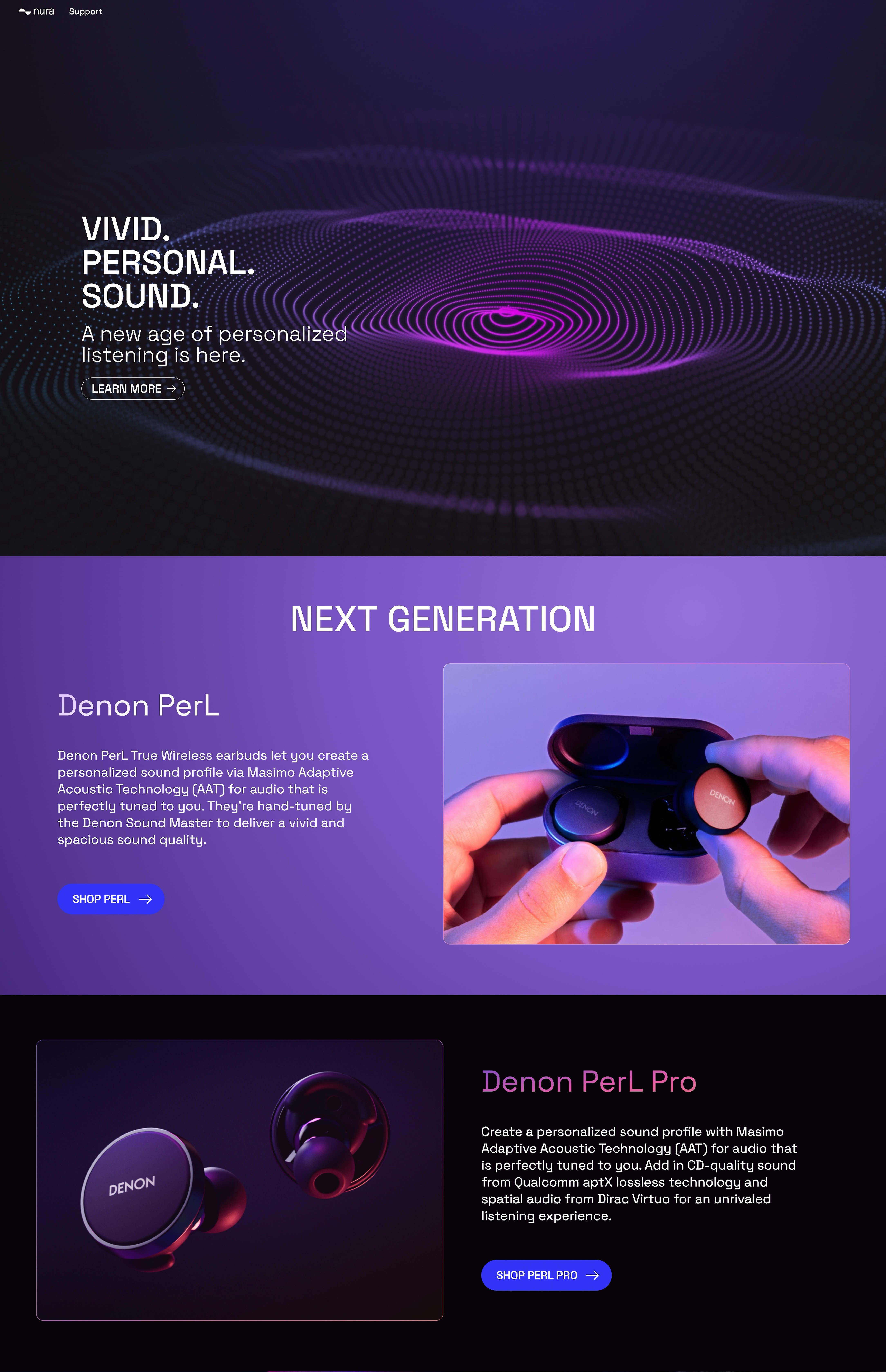 Nura homepage