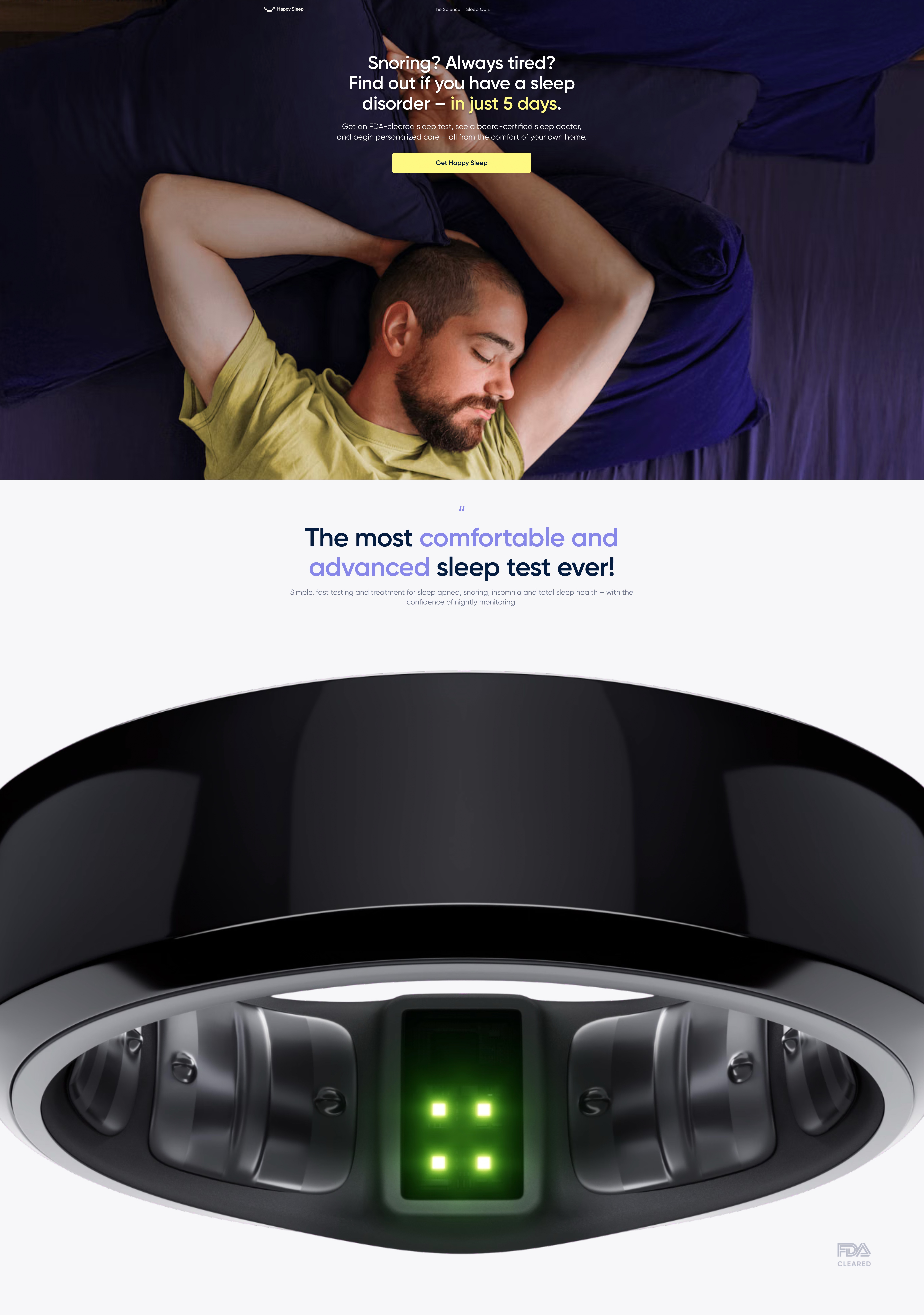 Happy Sleep homepage
