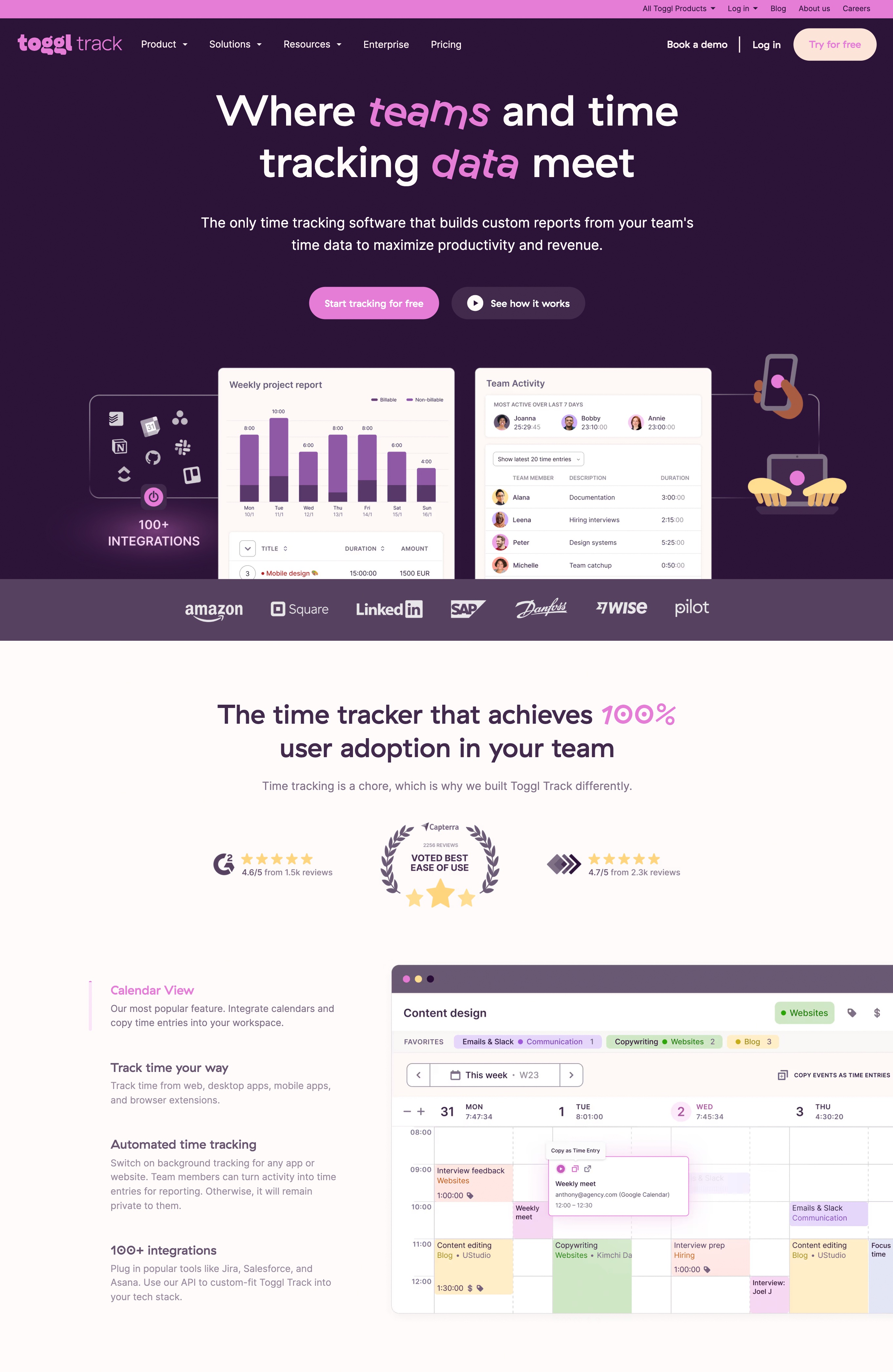 Toggl Homepage