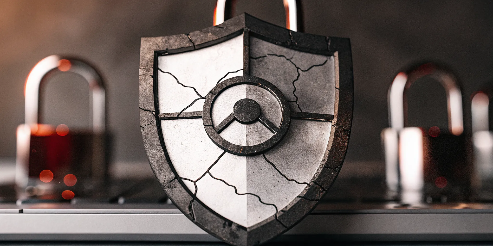Cybersecurity visualization showing a breached shield with the Chrome logo, representing zero-day vulnerability exploits targeting enterprise browsers