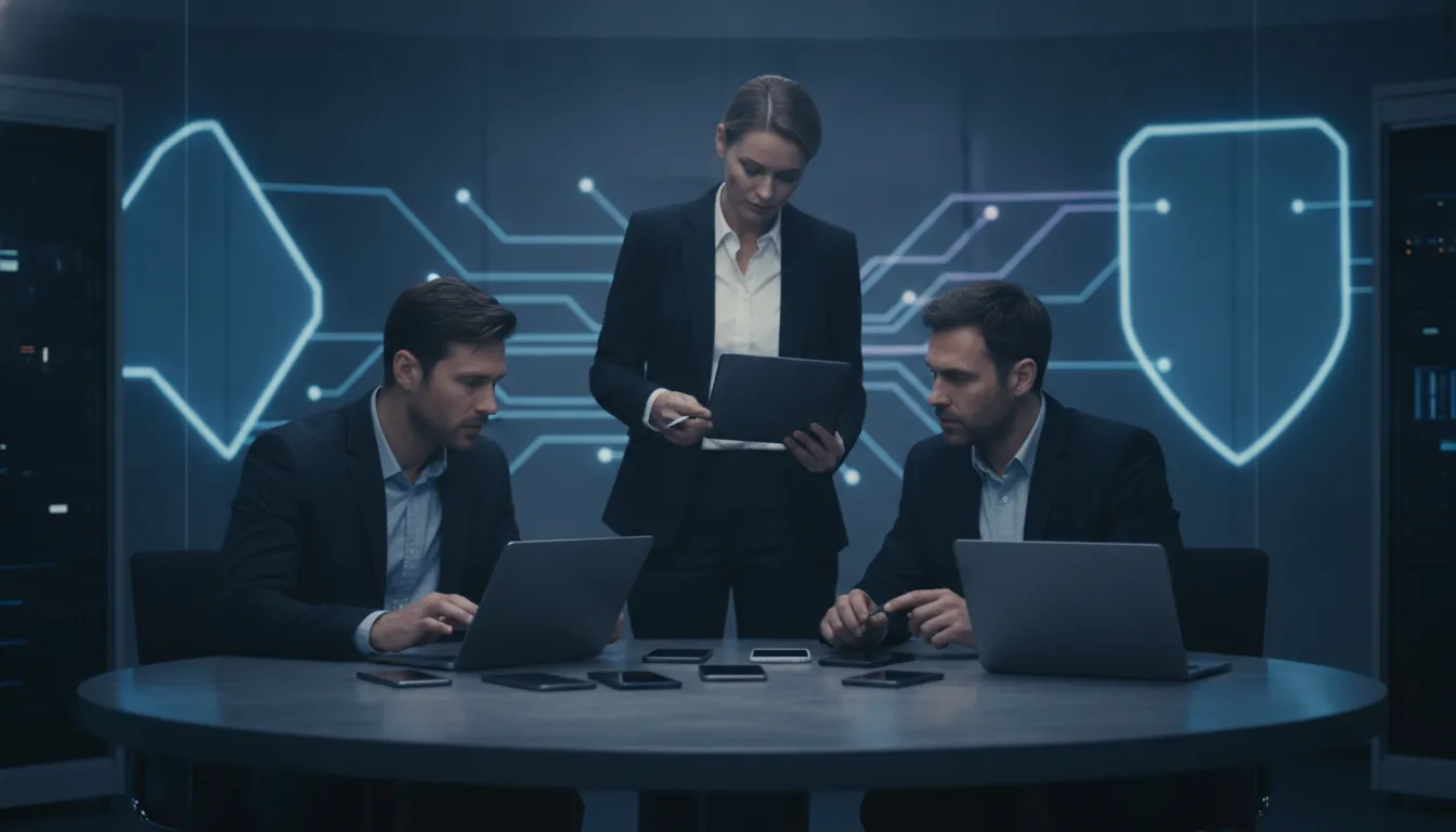 Security team reviewing mobile application exposure across devices