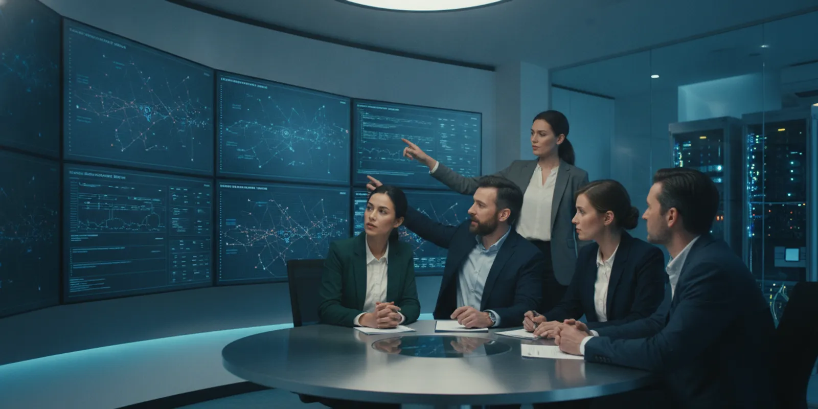 Enterprise security team reviewing vulnerability and exposure data on a shared screen