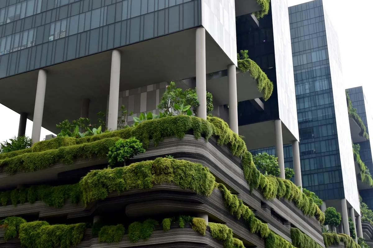 grey concrete building with green vines. Photo by Matthew Waring on Unsplash