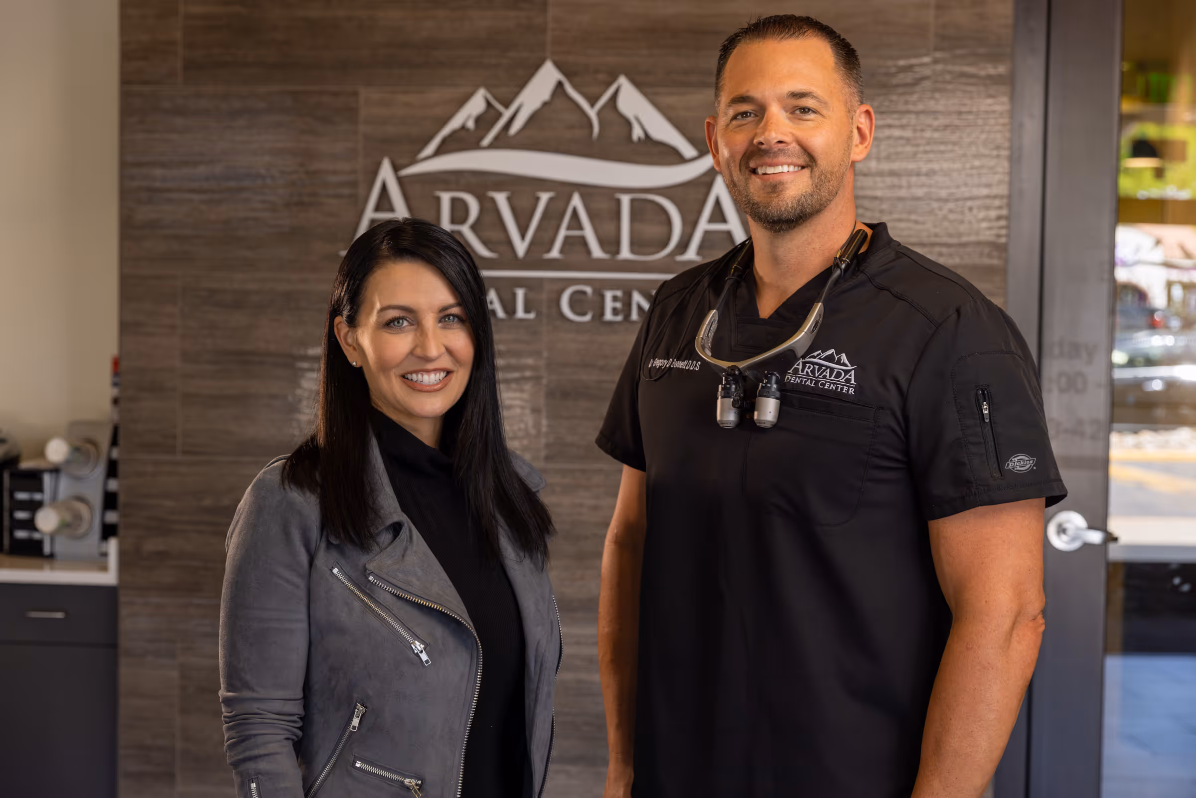 Final zirconia dental implant restoration delivery at Arvada Dental Center & Implants