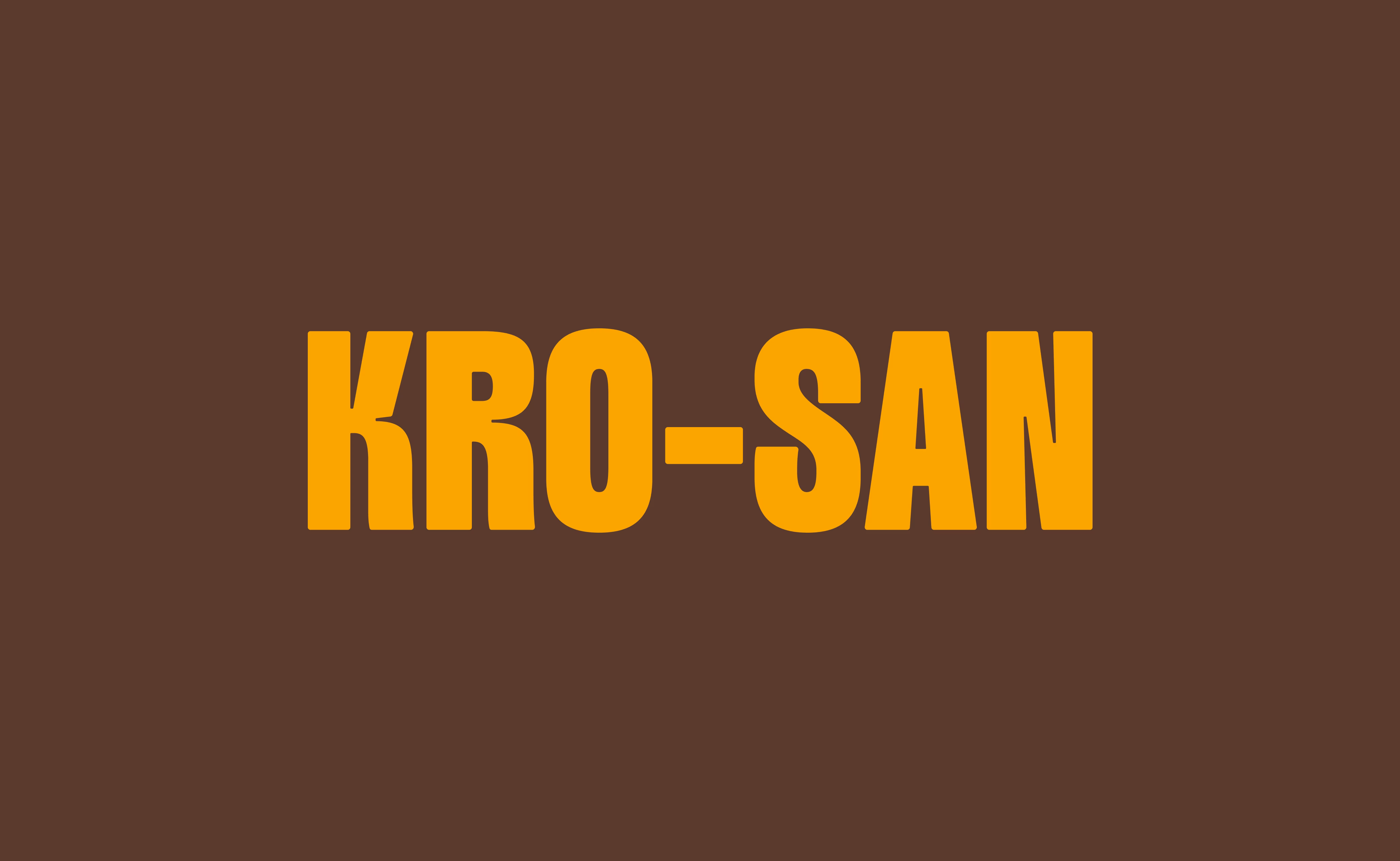 Krosan logo system and brand color palette showing brown and yellow identity