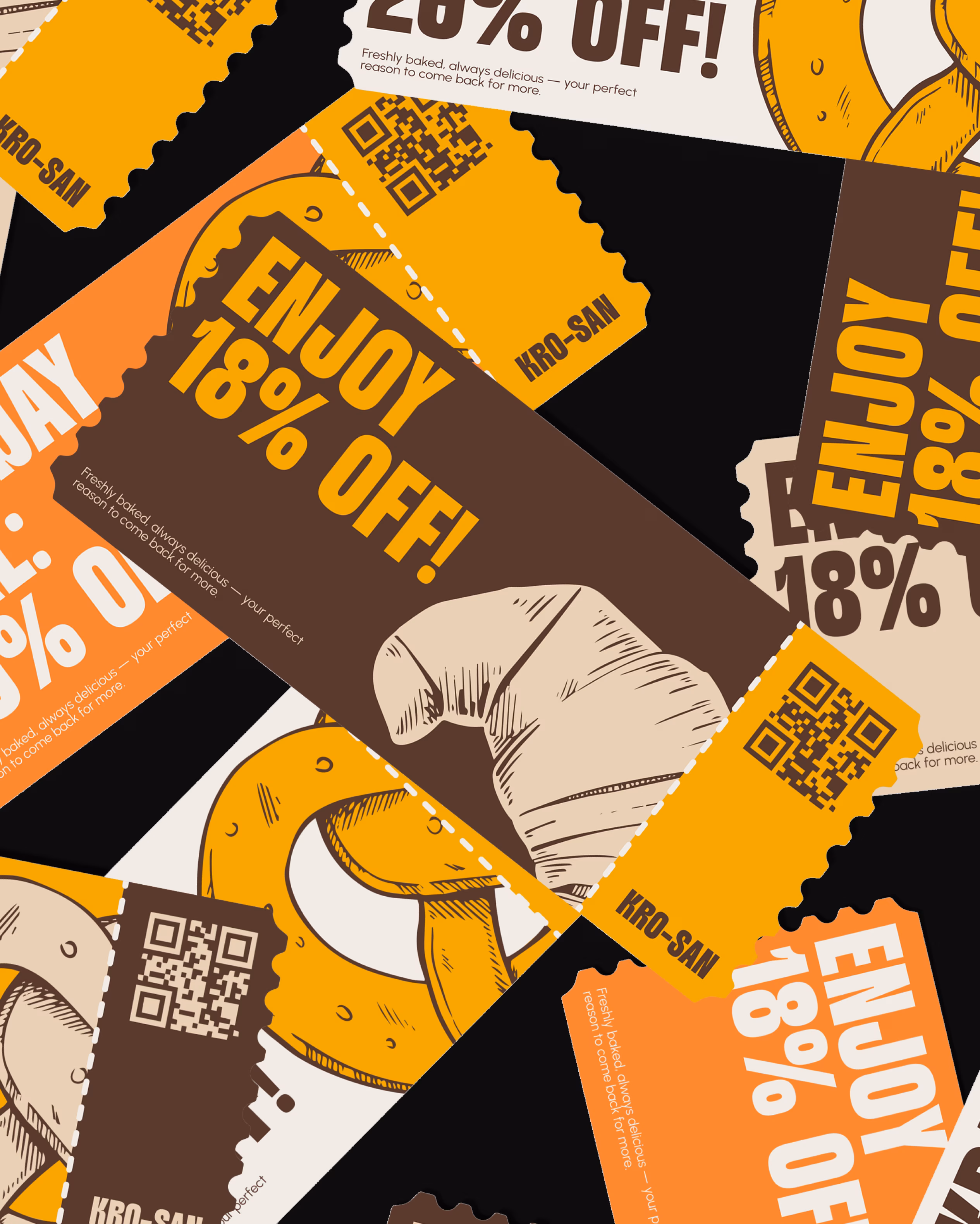 Krosan promotional stickers showing limited-time offers and product illustrations