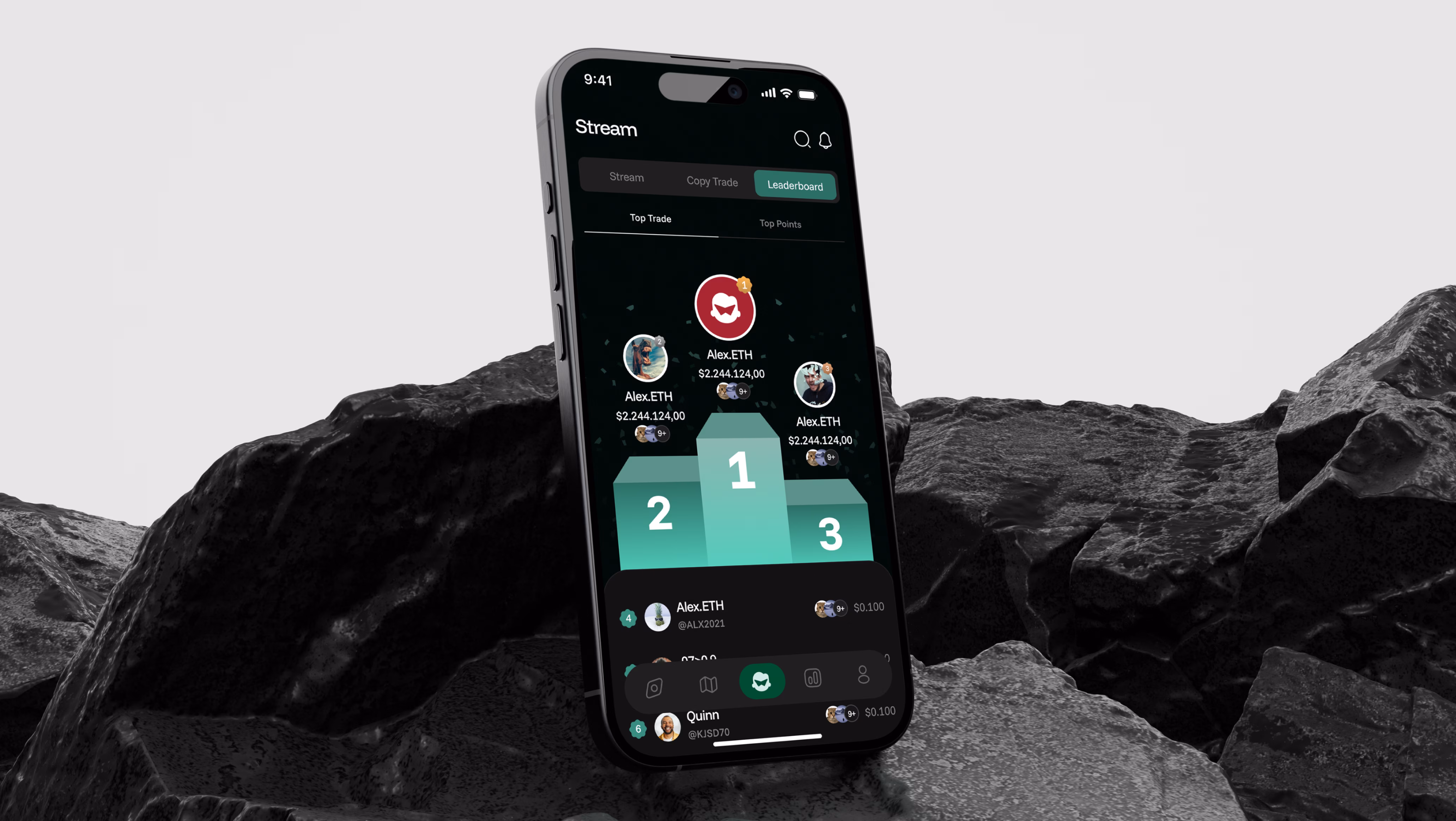 Hero Trading App mobile UI design showing live crypto portfolio and price action by Hatypo Studio
