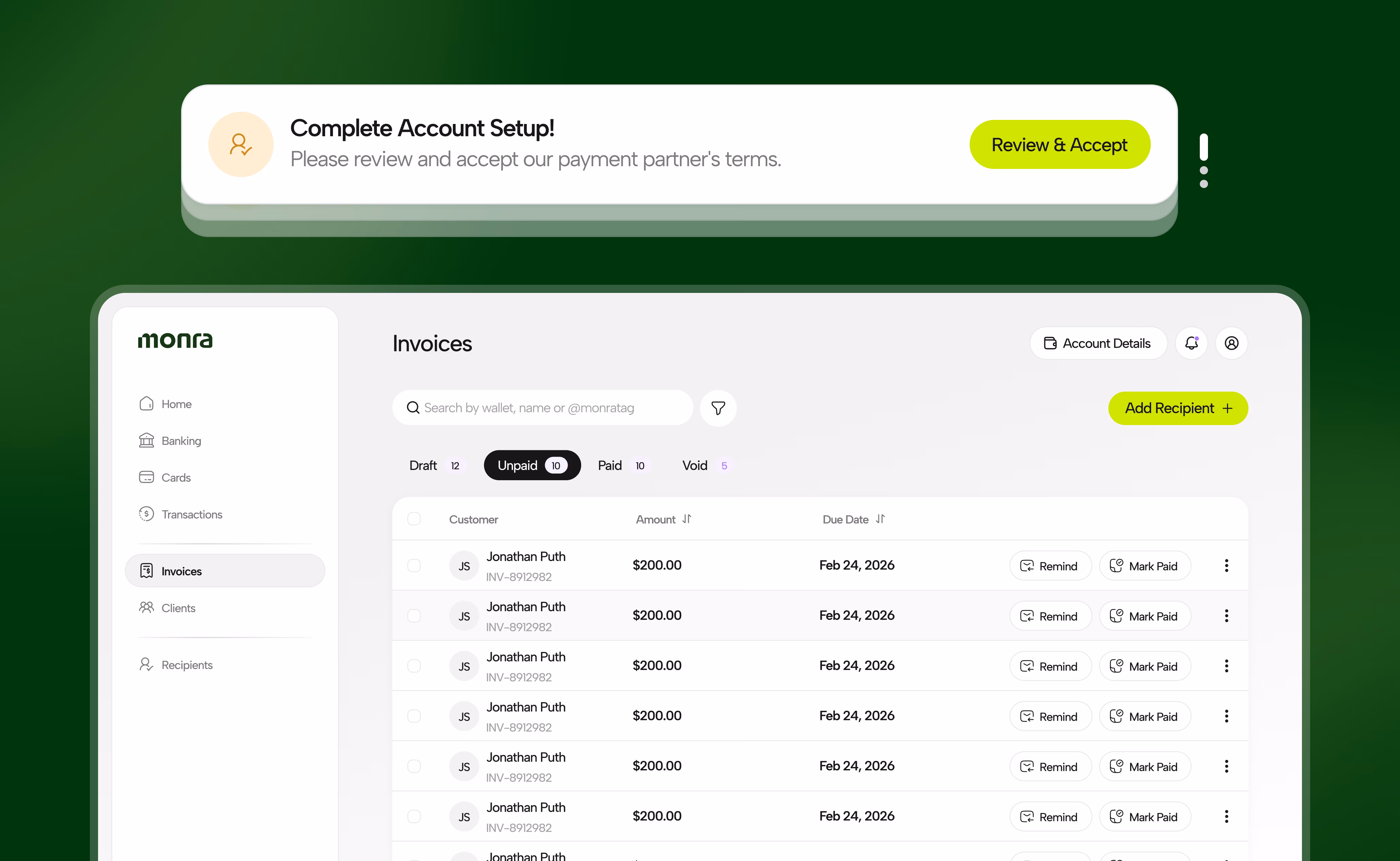 Monra app design displaying stablecoin selection interface for global payment options by Hatypo Studio