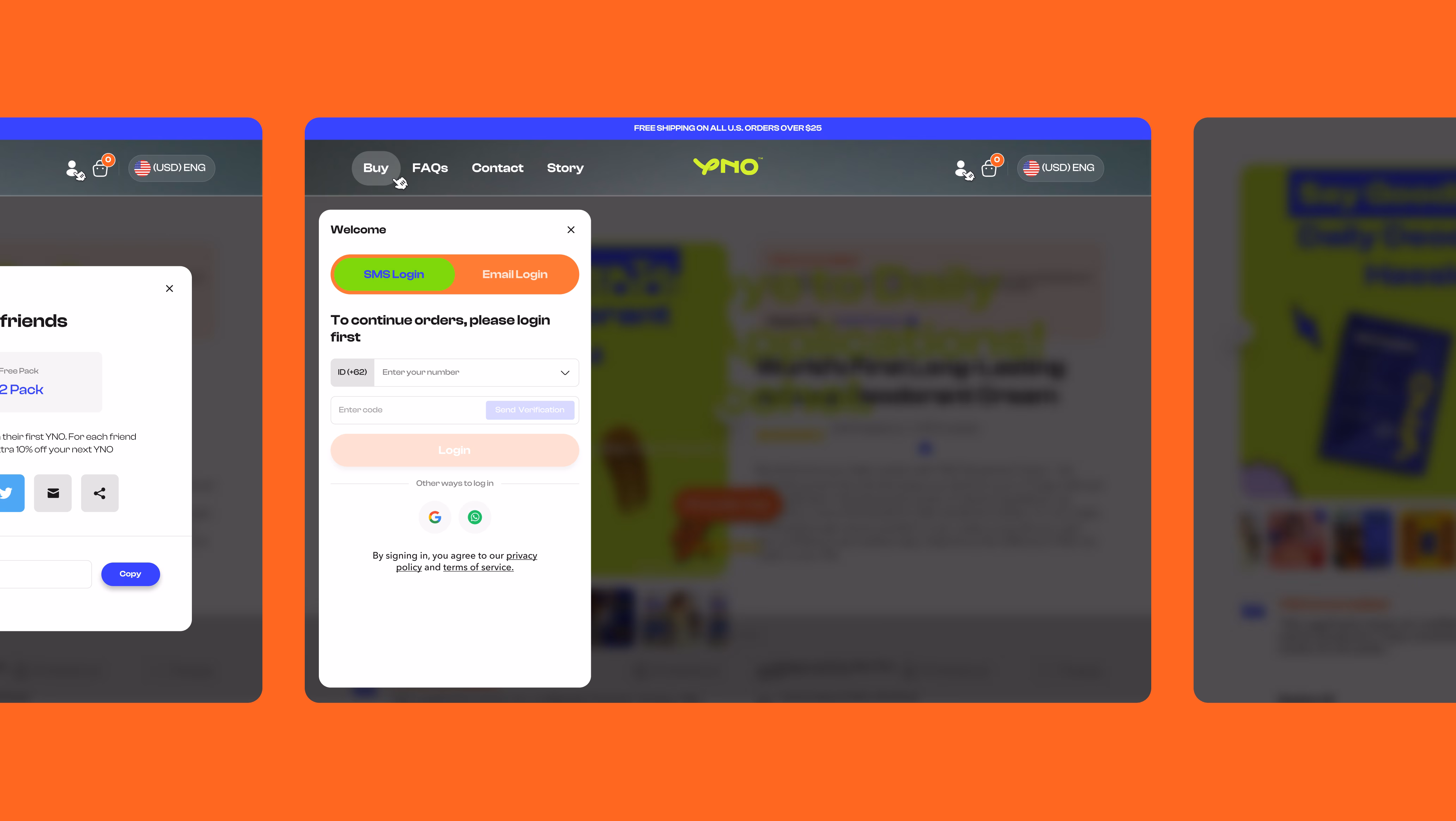 YNO Beauty website design showing subscription and one-time purchase options with pricing tiers by Hatypo Studio