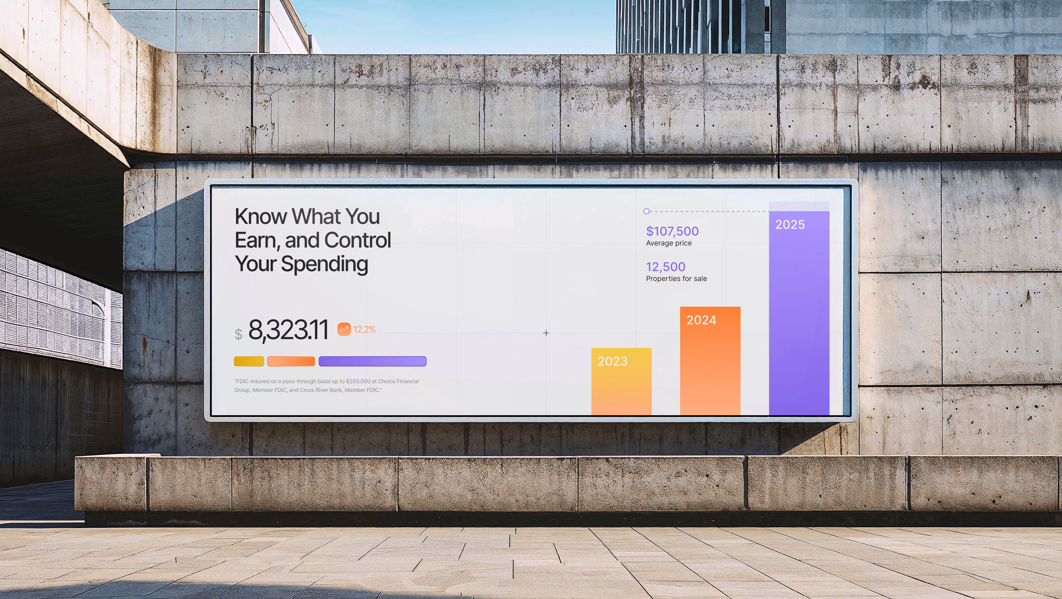 Vaulta Finance billboard advertising campaign showing dashboard design