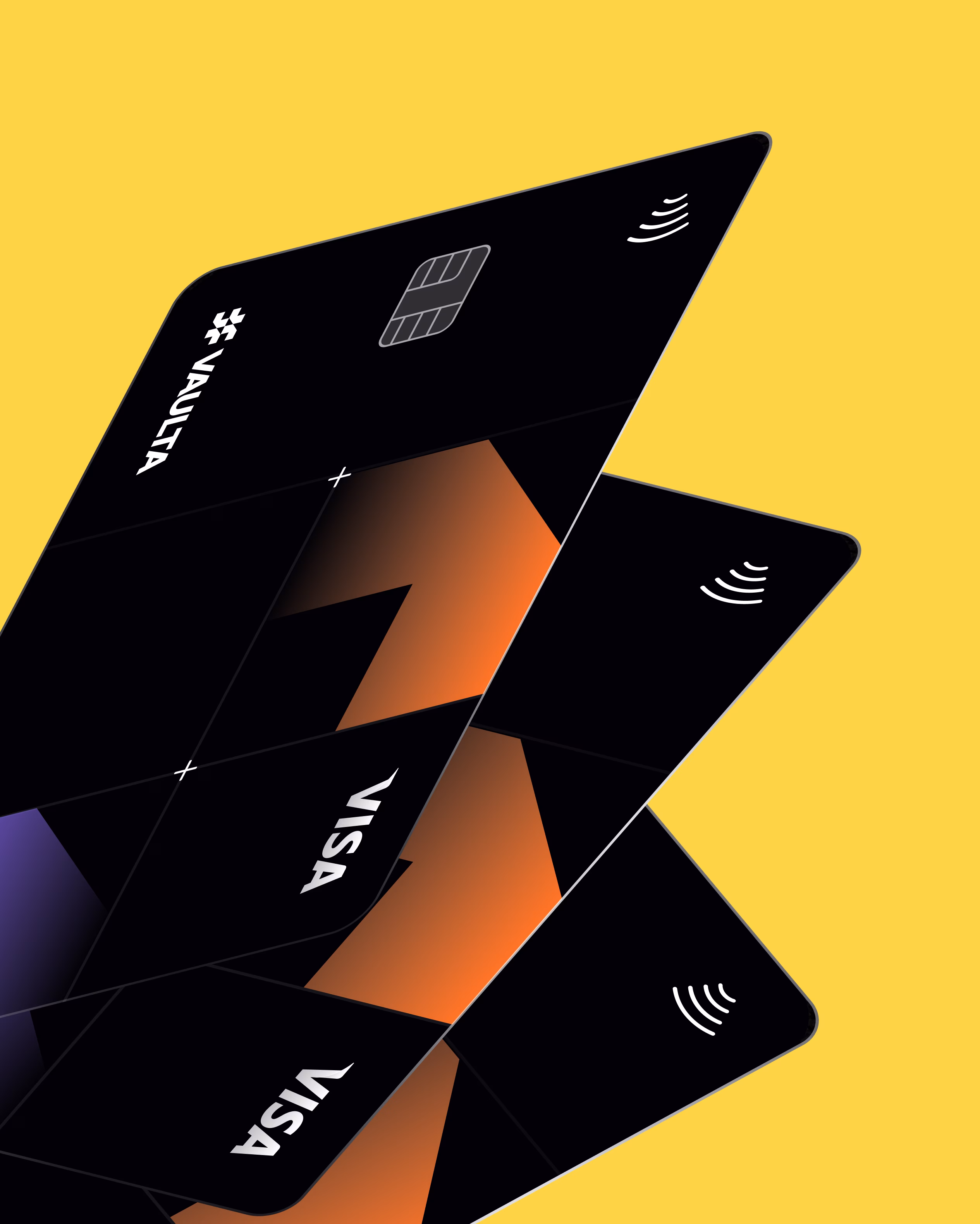 Vaulta Finance card design showing consistent brand application