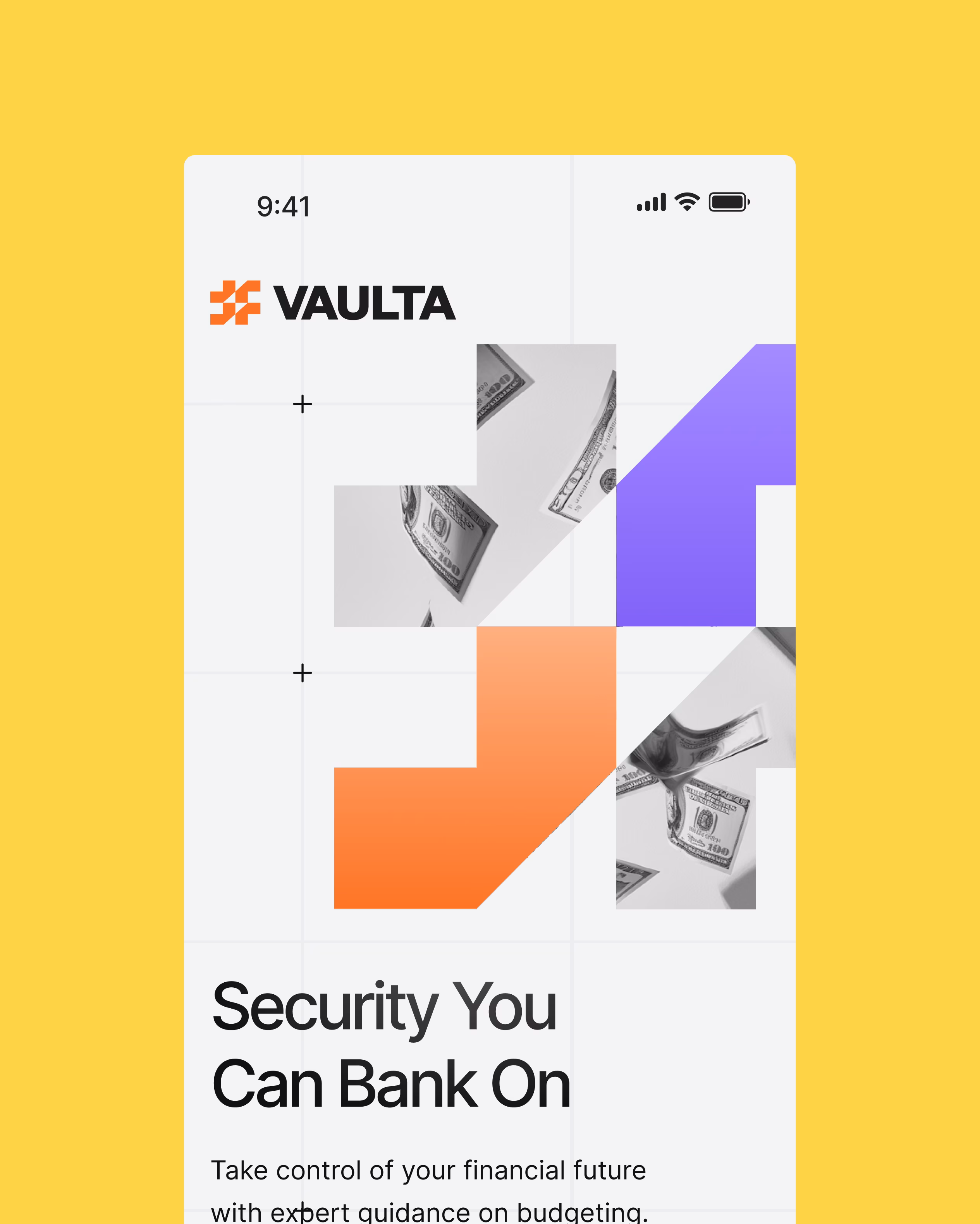 Vaulta Finance social media asset highlighting security and encryption features