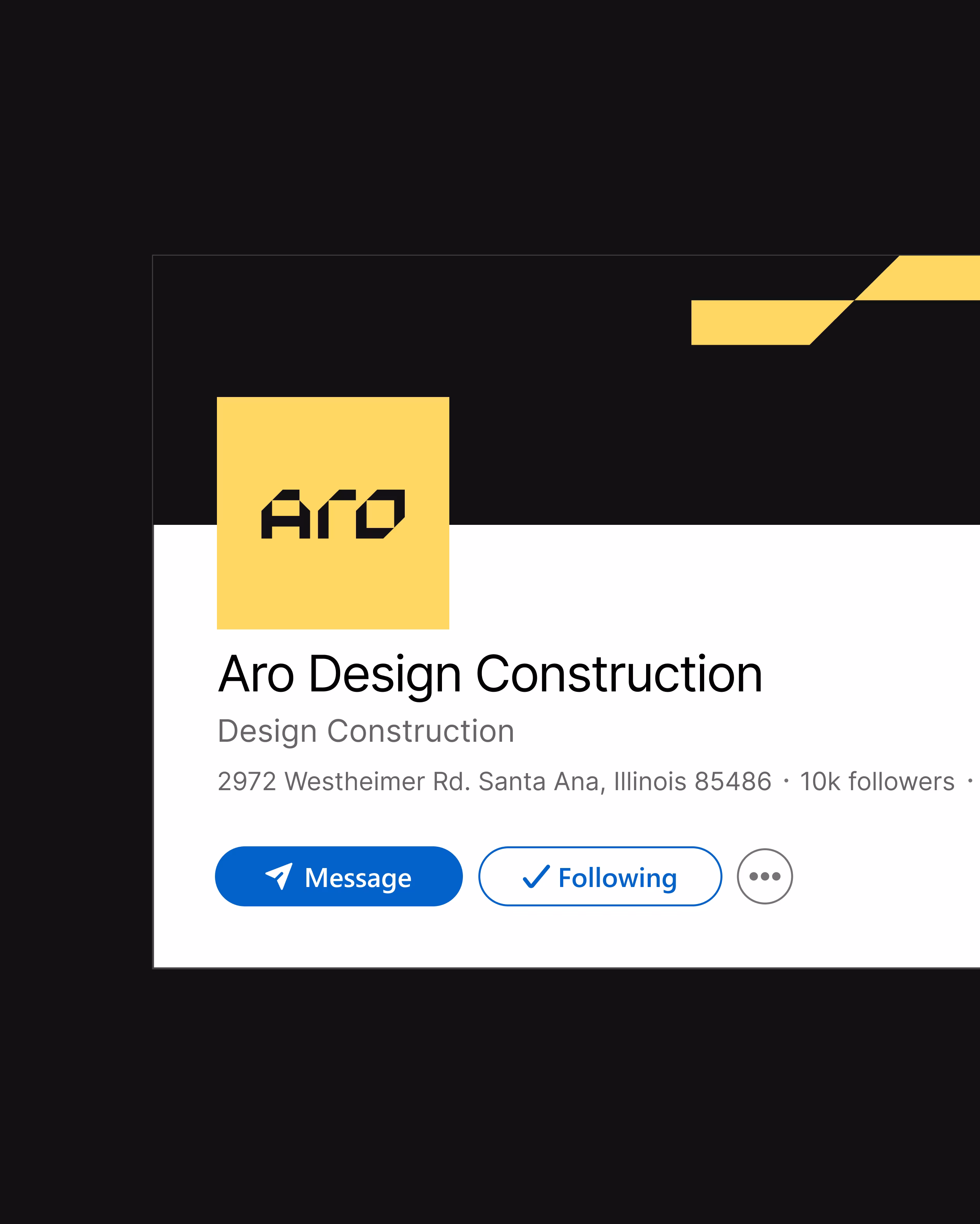 ARO Construction brochure and marketing material showing consistent brand application
