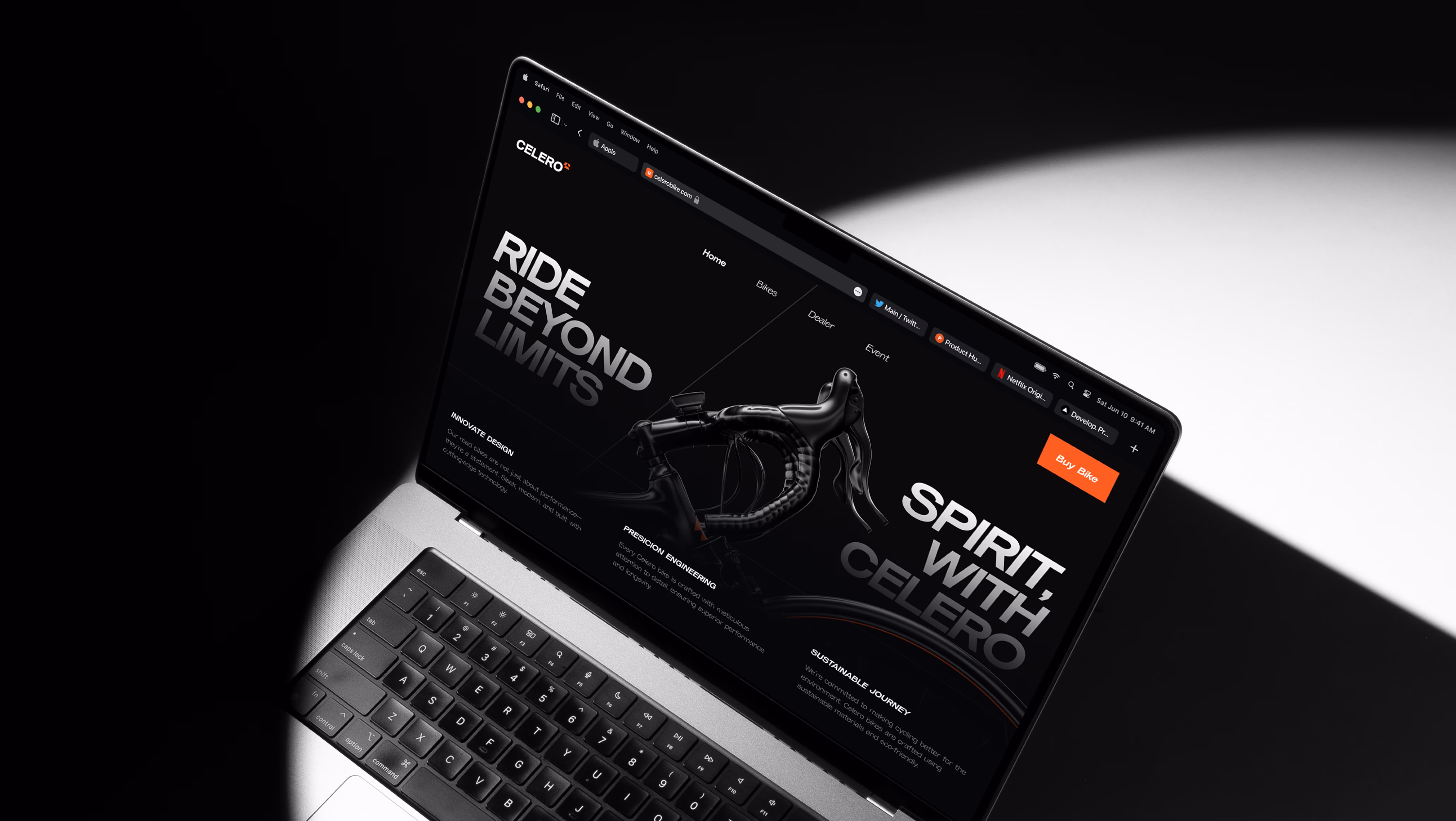 Celero website design UI by Hatypo Studio showing navigation and product layout