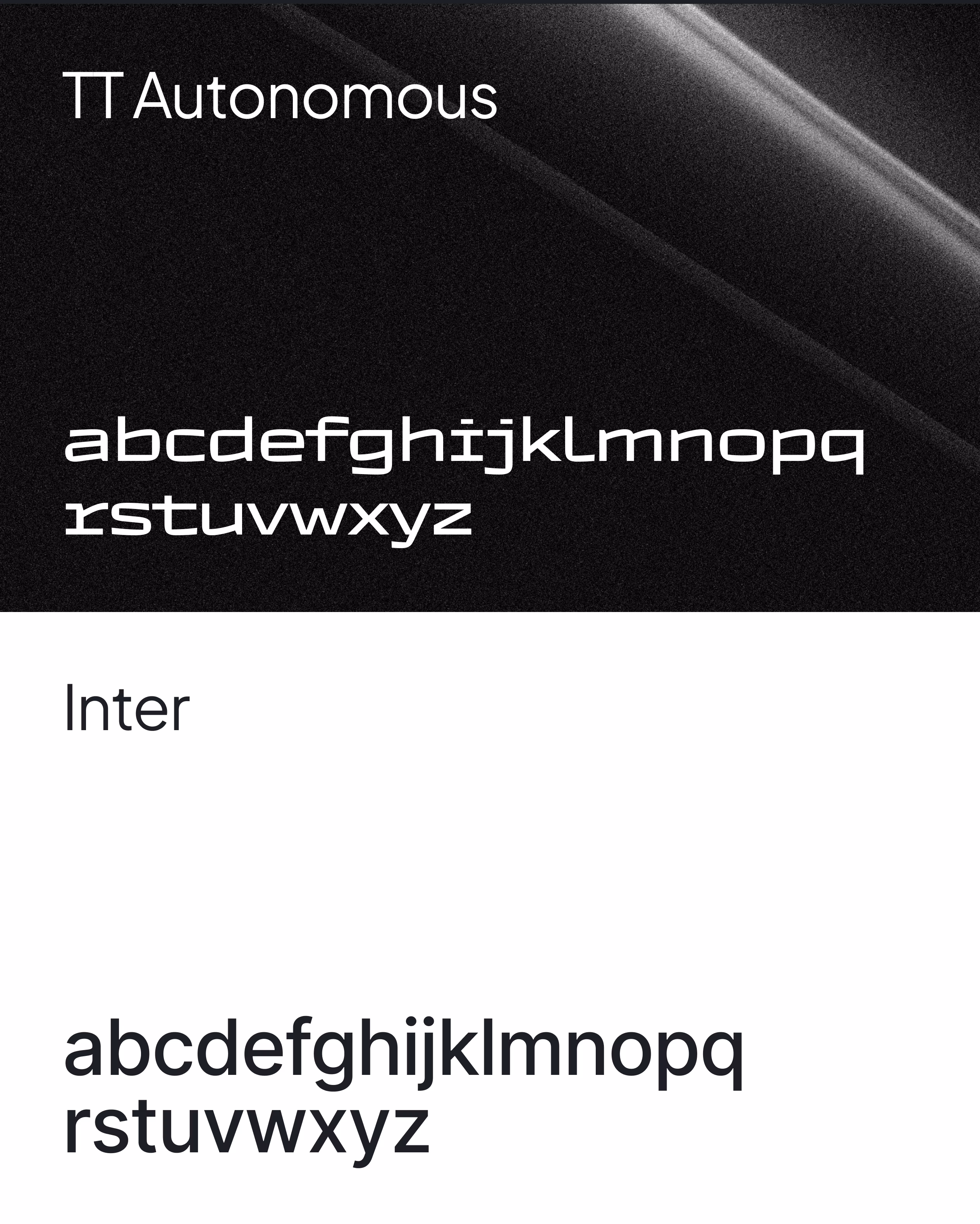 Valmira brand typography displaying Inter and TT Autonomous typeface families by Hatypo Studio