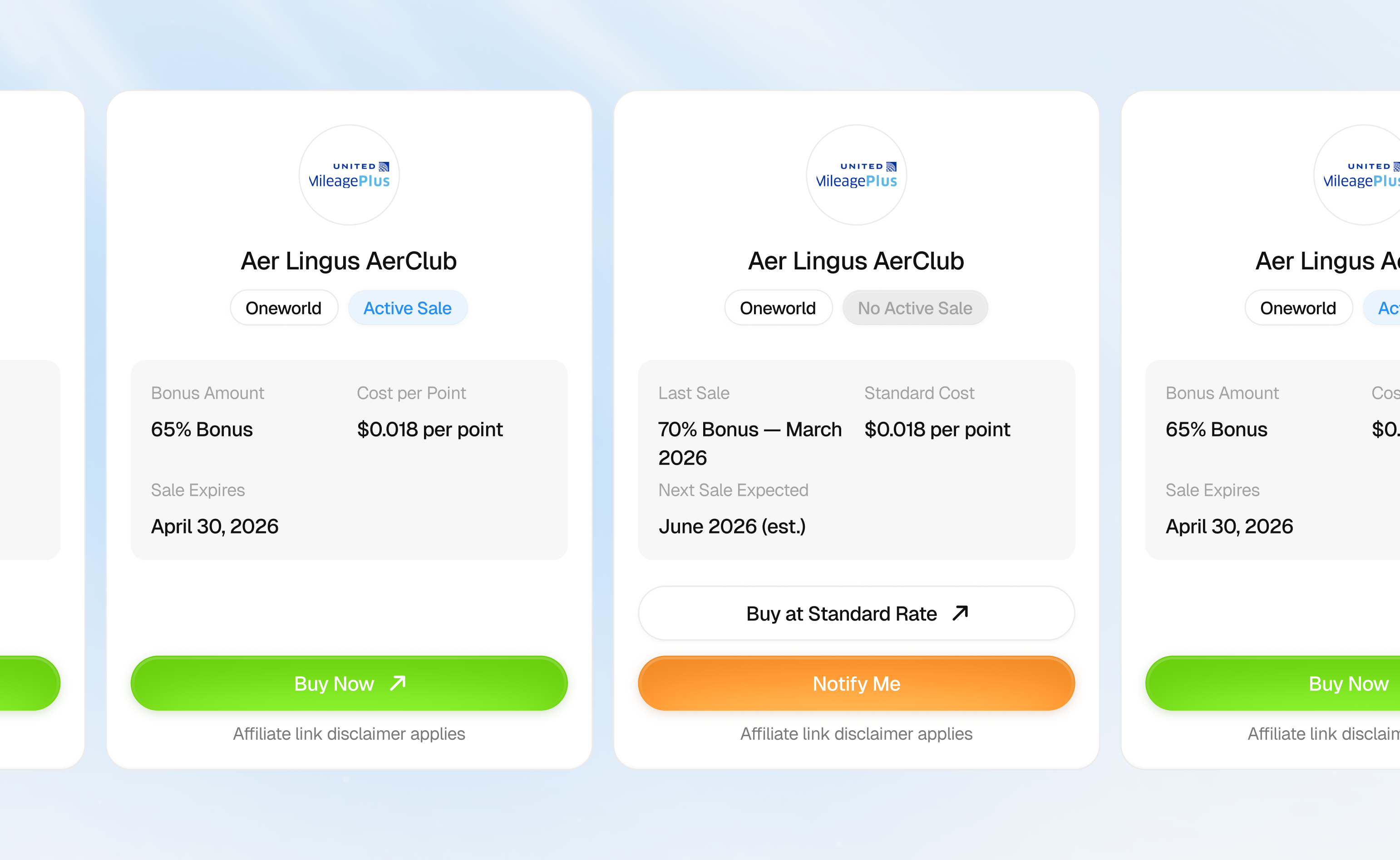 PointsPromos website design displaying promotional card system for miles offers and loyalty program bonuses by Hatypo Studio