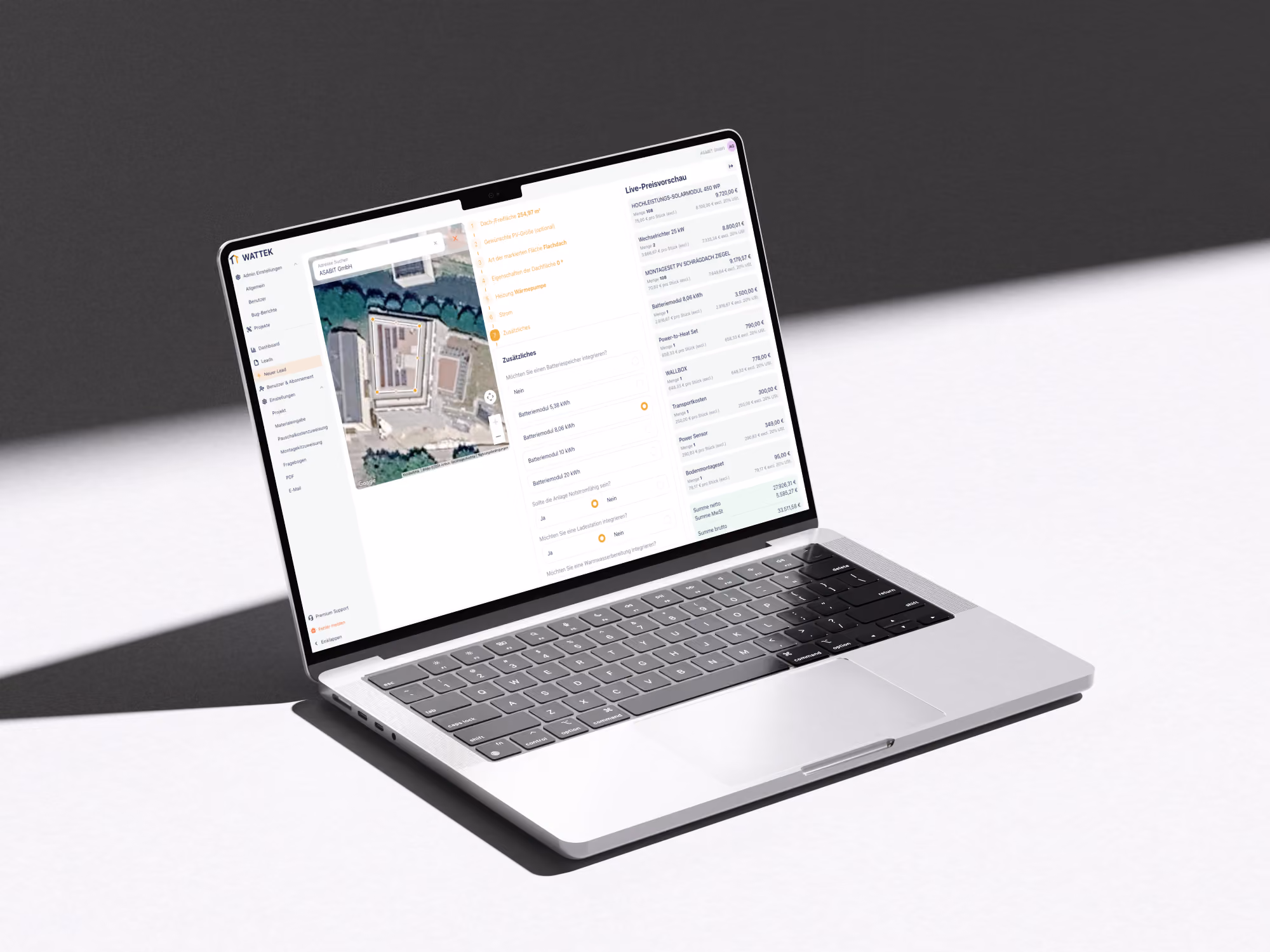 WATTEK product interface hero image