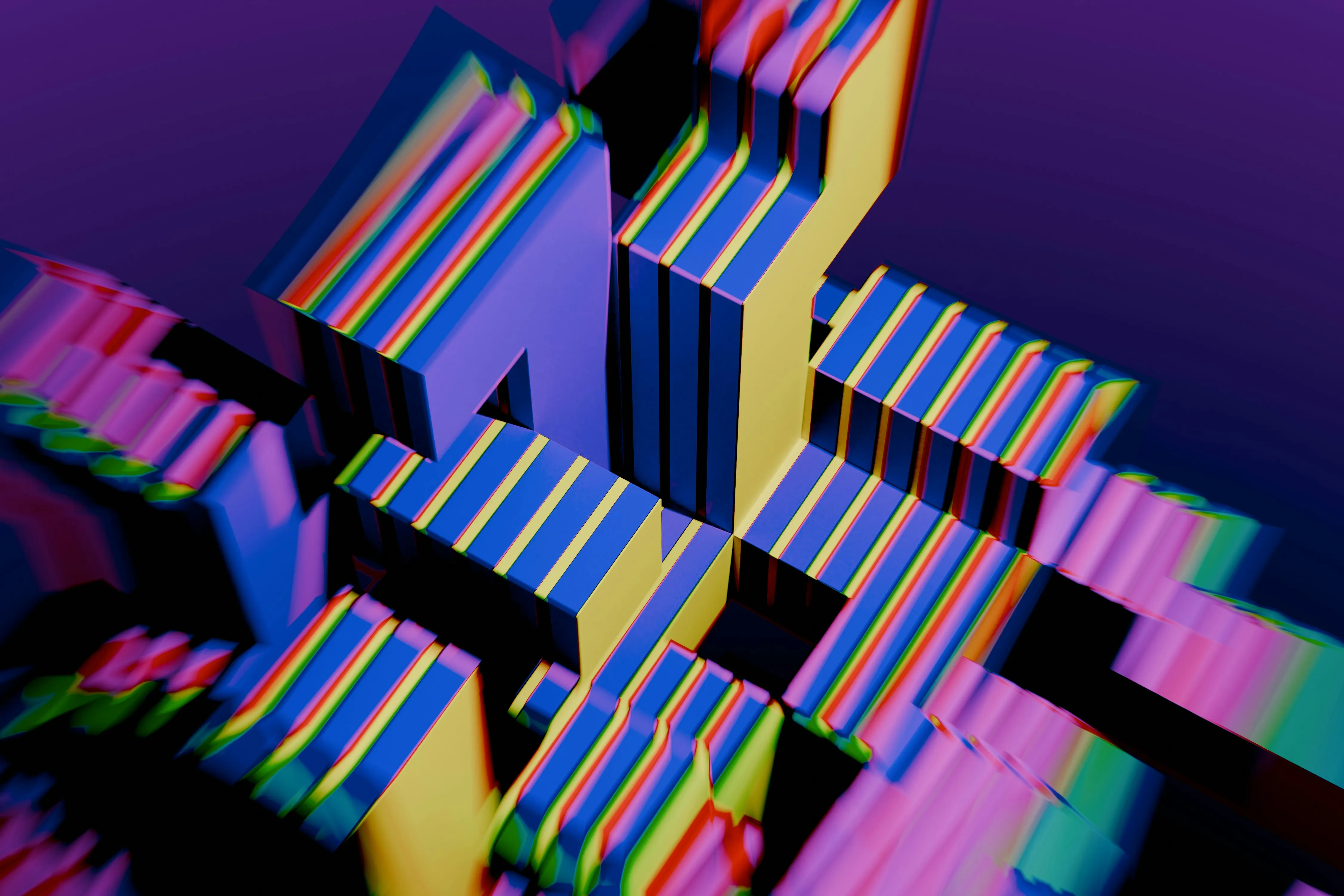 A multicolored image of a bunch of cubes.