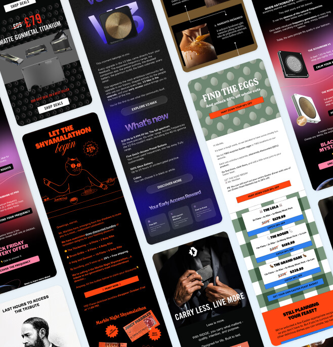 Picture showing different examples of e-mail marketing