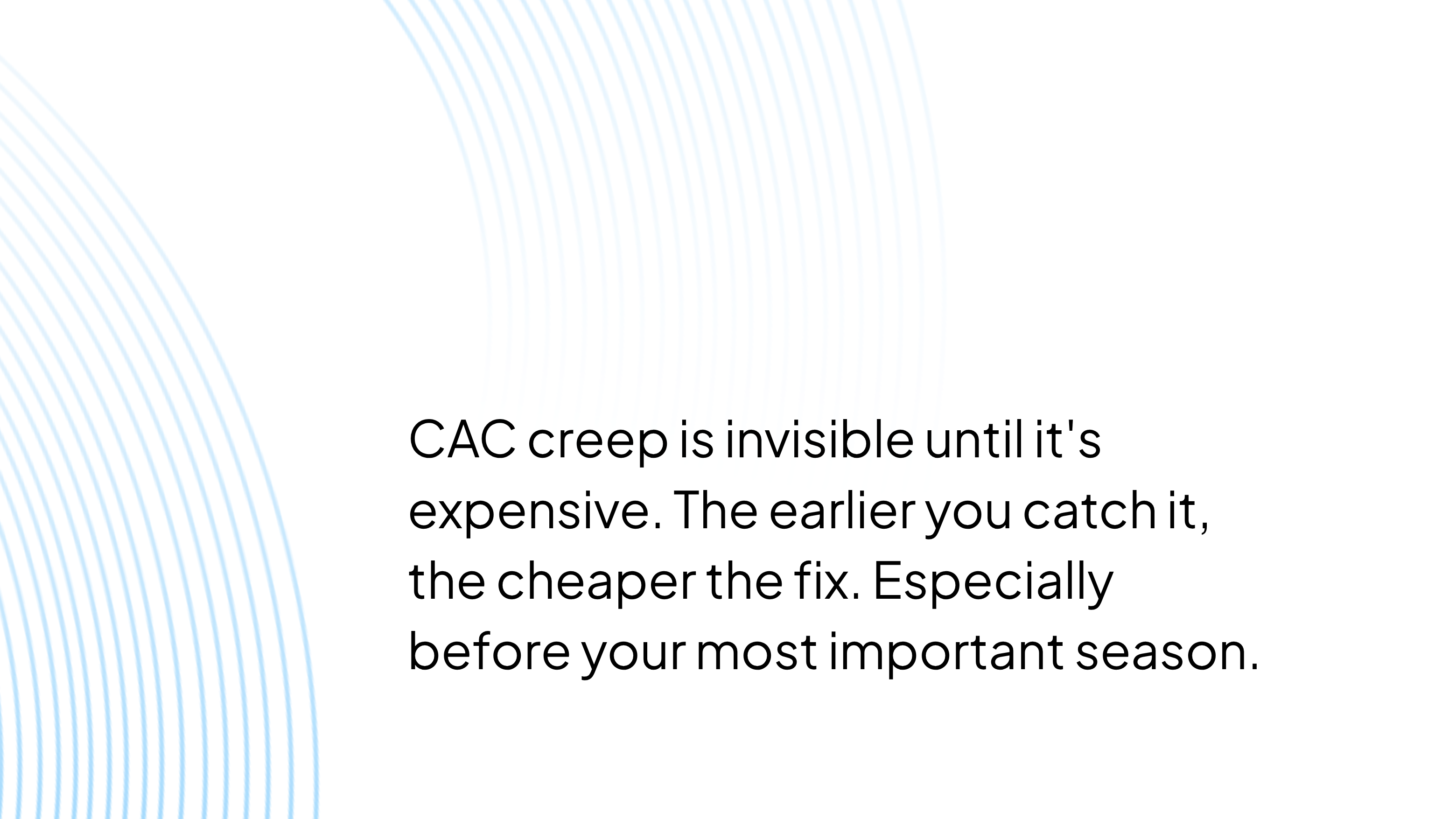 Six weeks from peak season. CAC was the worst it had ever been.