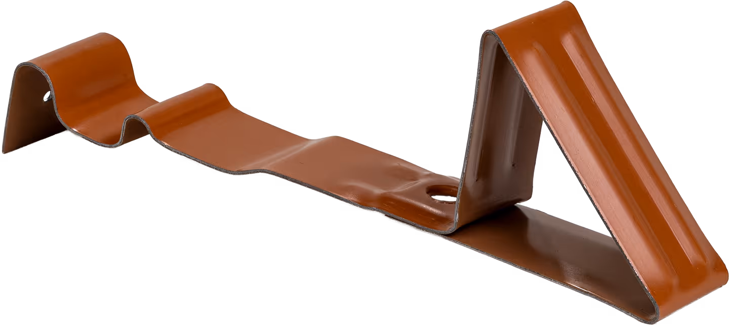 Anthrazitfarbener Aufdach-Modulhalter für Solarzellen mit Befestigungsbügel.