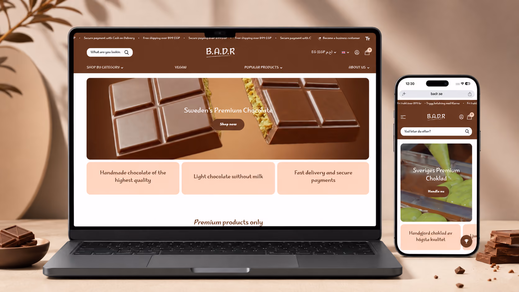 B.A.D.R's new website on computer and mobile