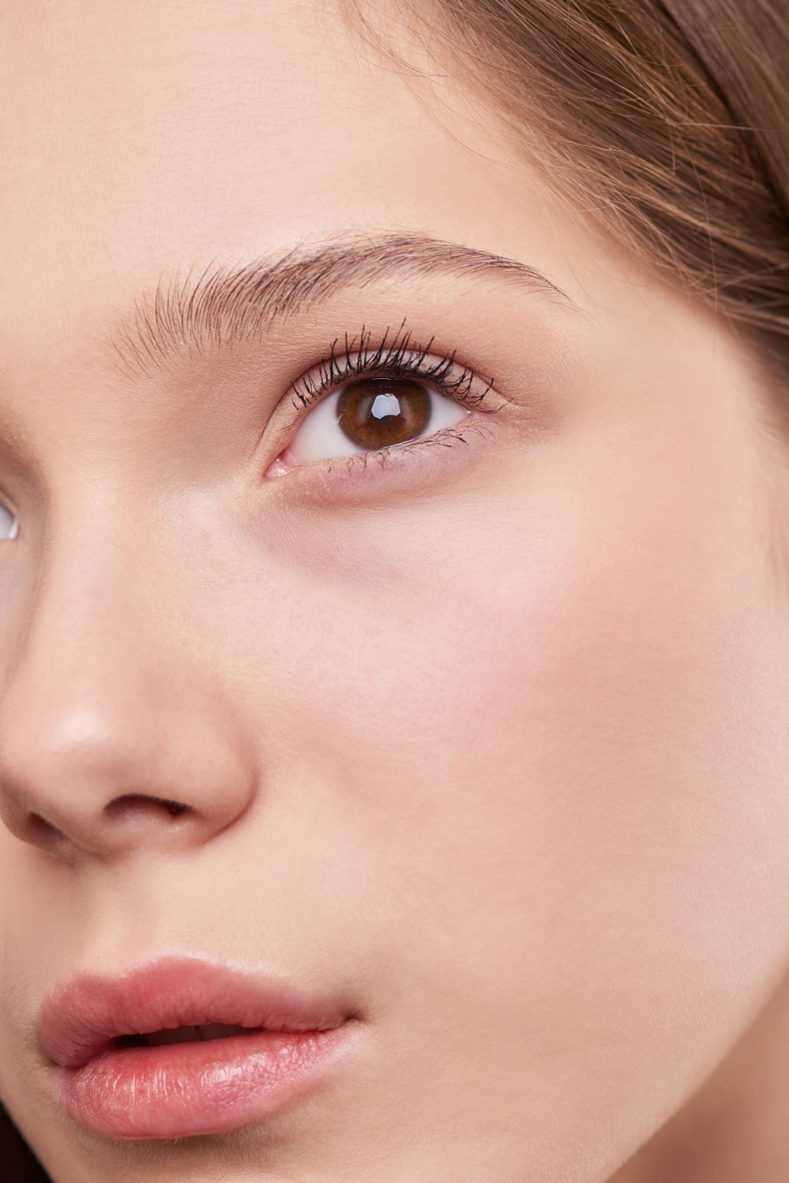 Close-up of clear, healthy under-eye skin after a regenerative injectable treatment