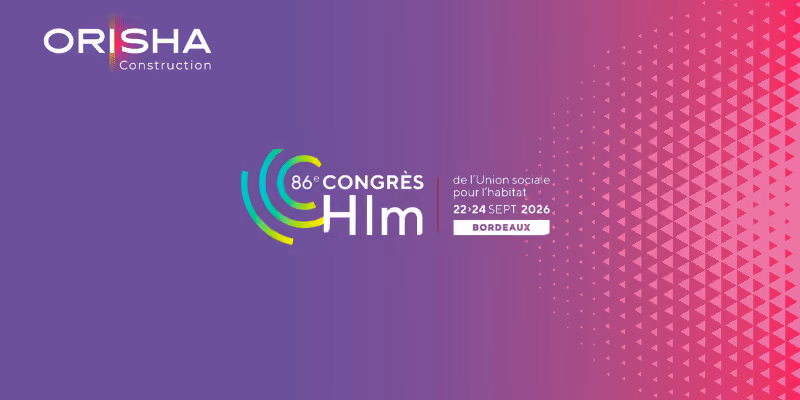 86th Congrès Hlm logo with event dates Sept 22-24, 2026 in Bordeaux on purple to pink gradient background.
