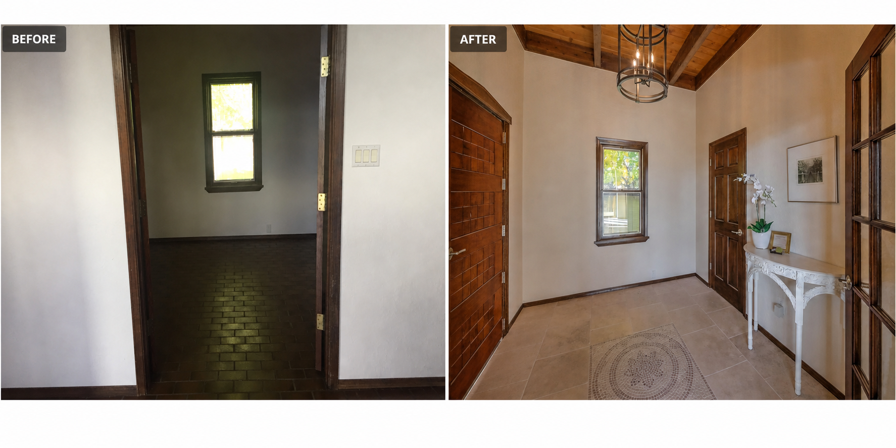 Updated entry foyer at Sandia Heights home