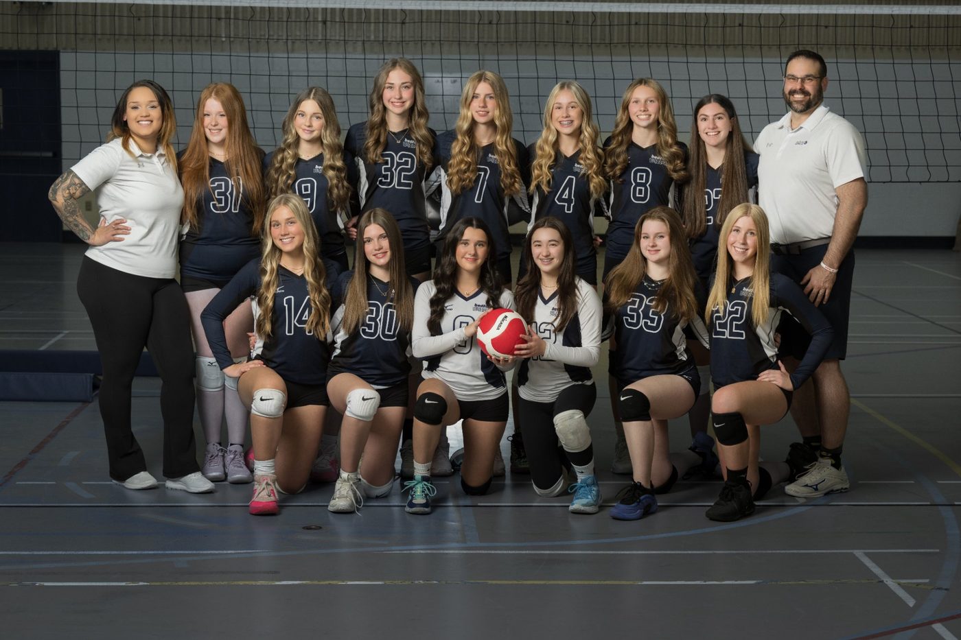 Volleyball team grouped composition
