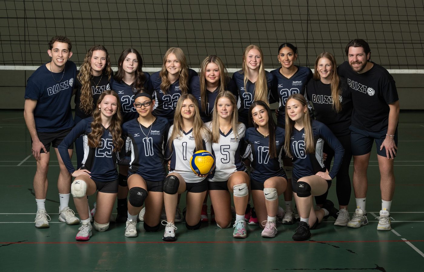 Full volleyball team formal photograph