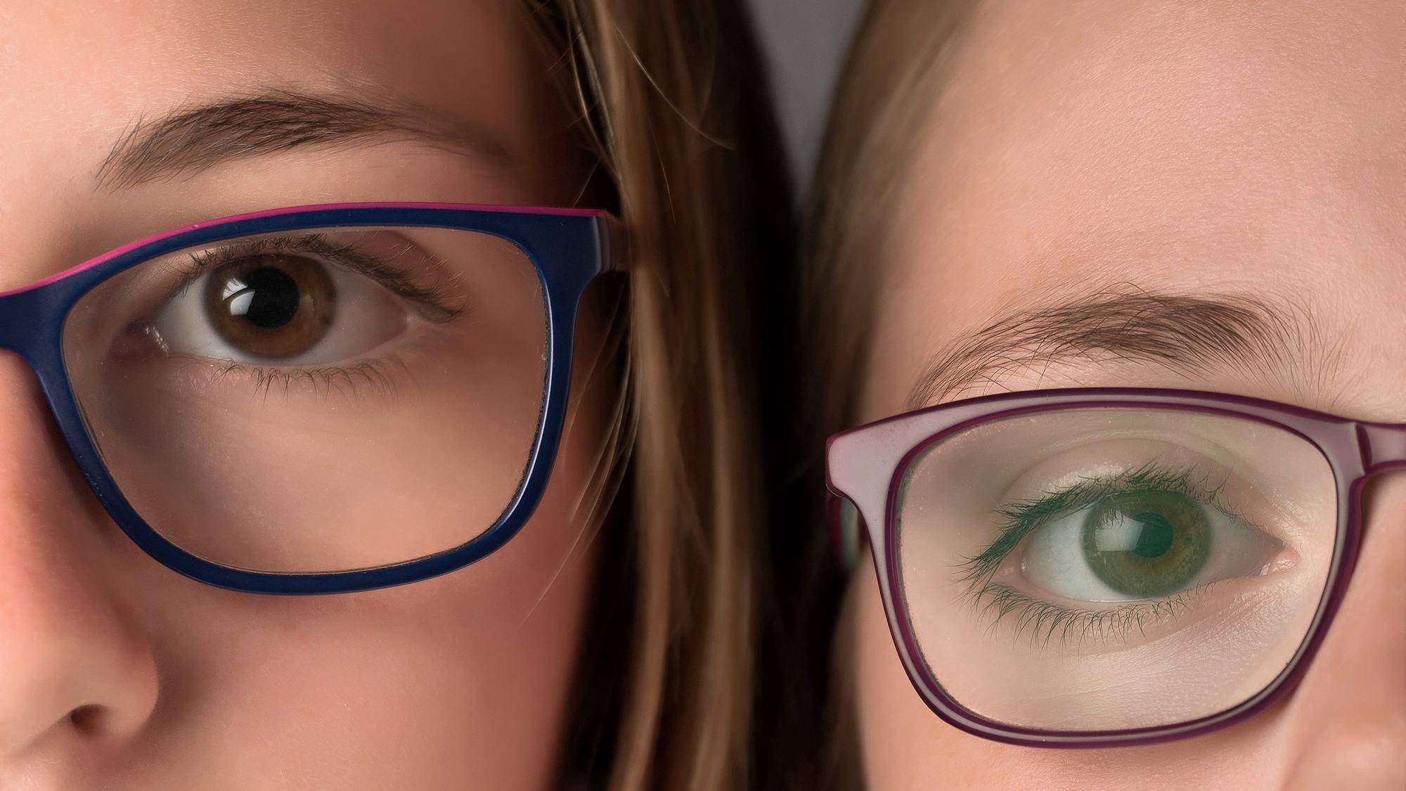 Studio close-up of Bedford sisters - family portrait session