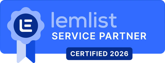 Badge Lemlist Service Partner, certifié 2026
