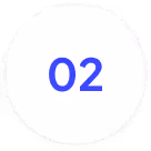White circular badge with blue number 02 centered.