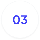 White circular button with blue number 03 centered.