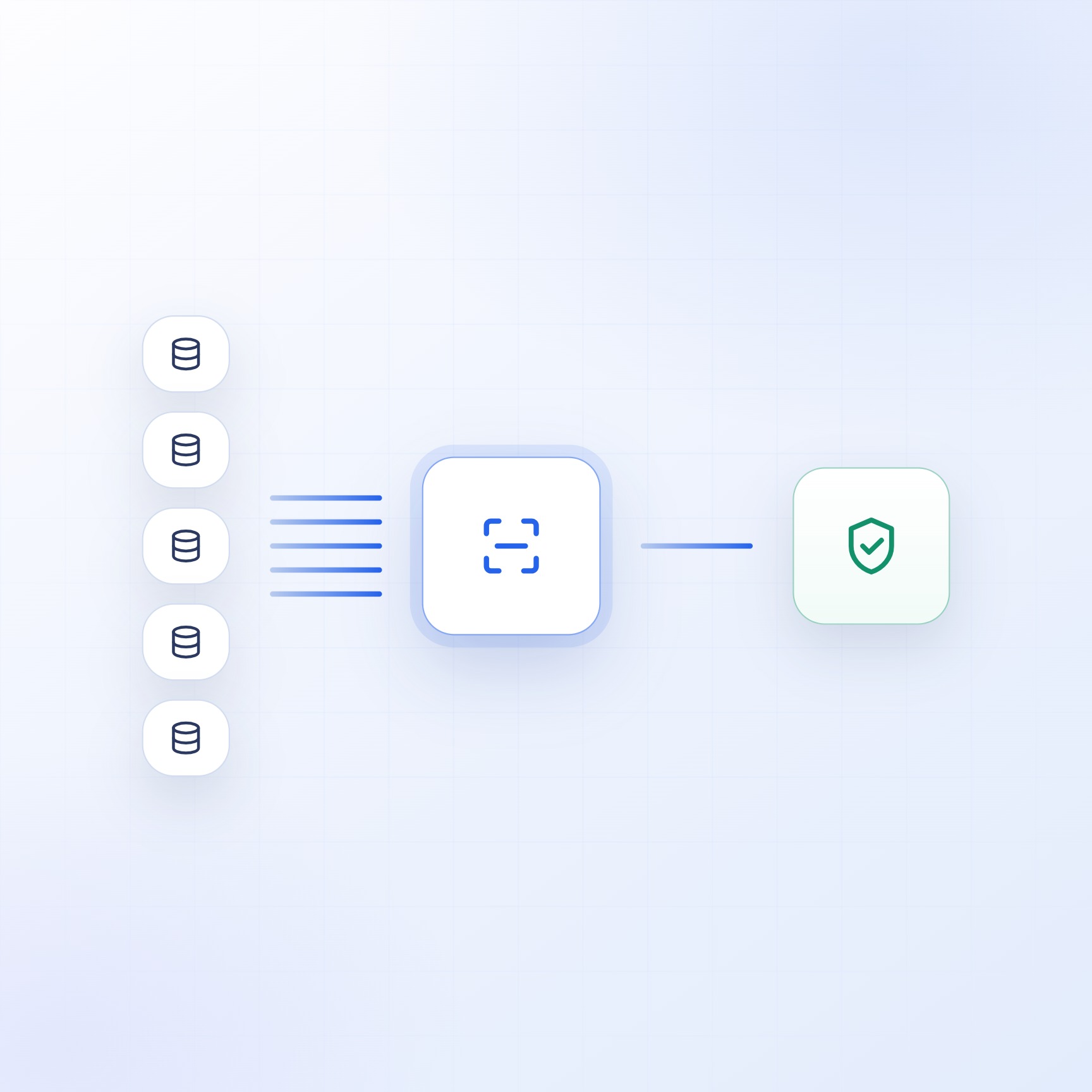 Five separate data sources read in parallel and combined into one verified contractor record