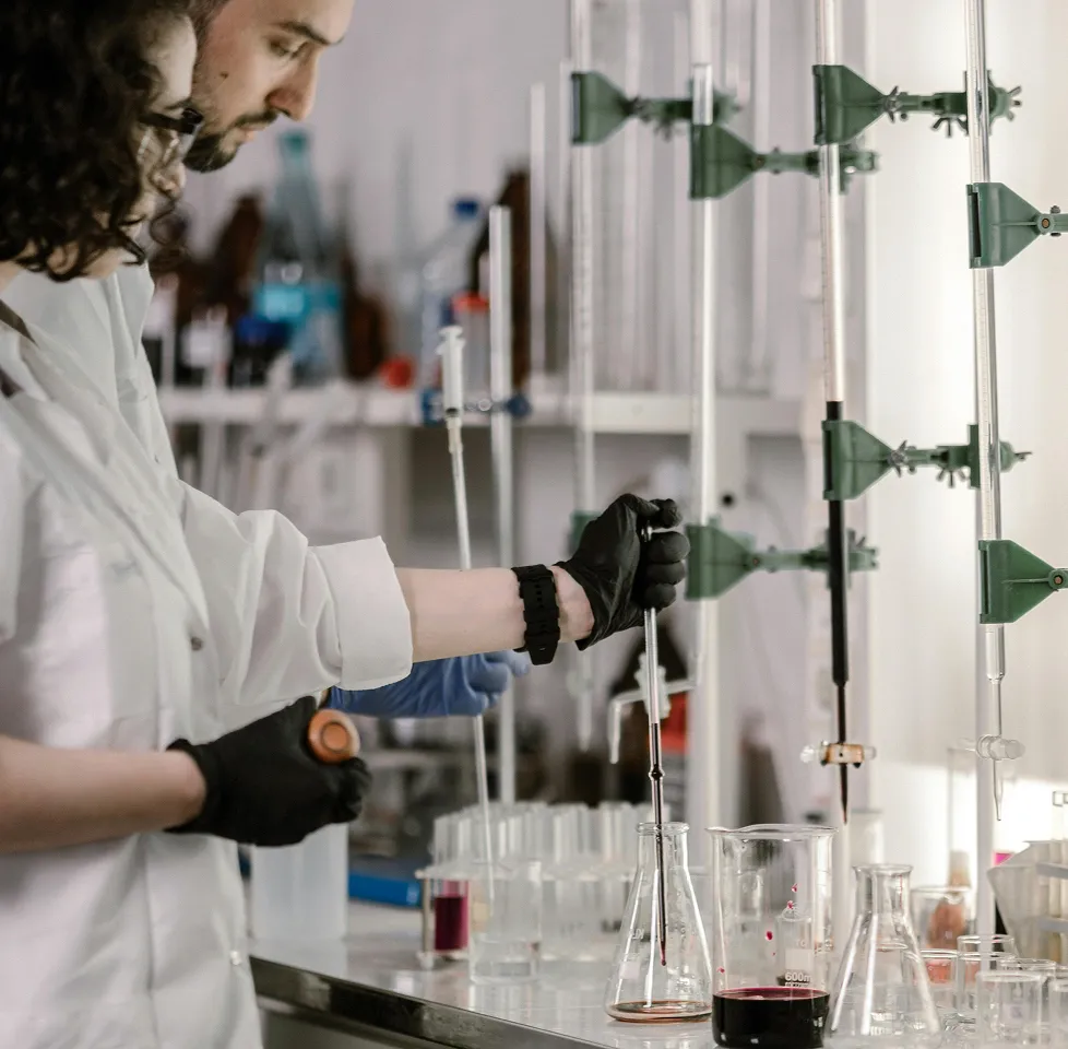 Two chemics near chemical tools